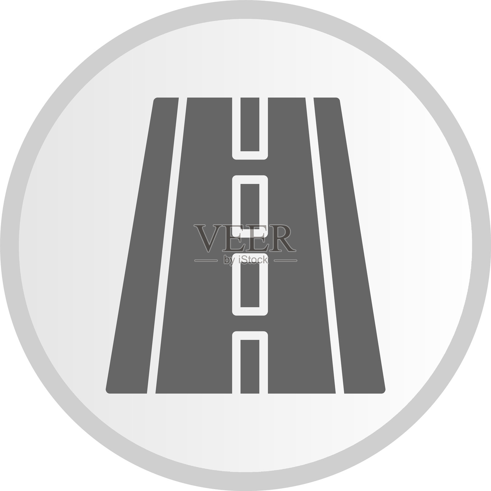 灰色道路符号圆形图标插画图片素材