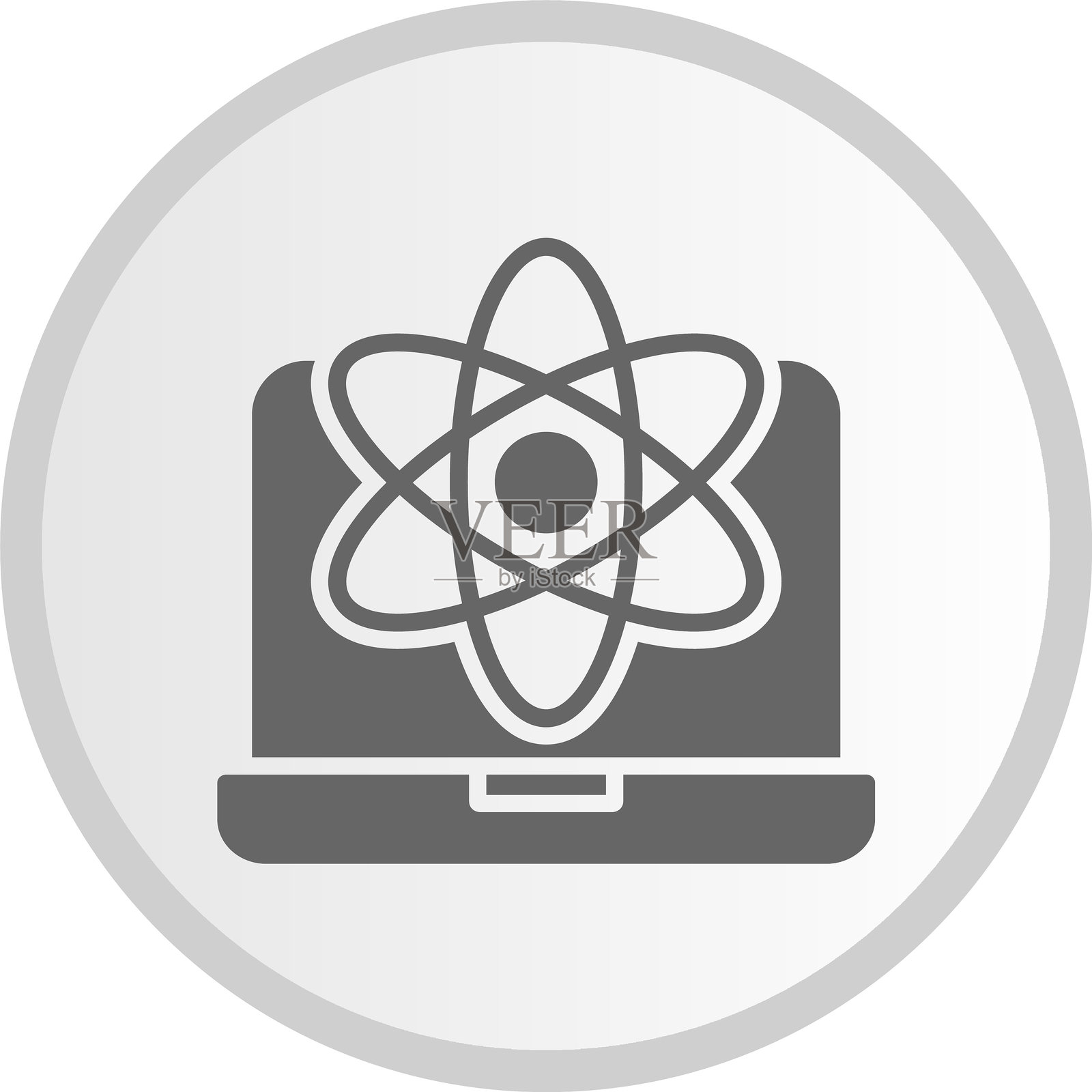 科学符号圆形灰色图标插画图片素材