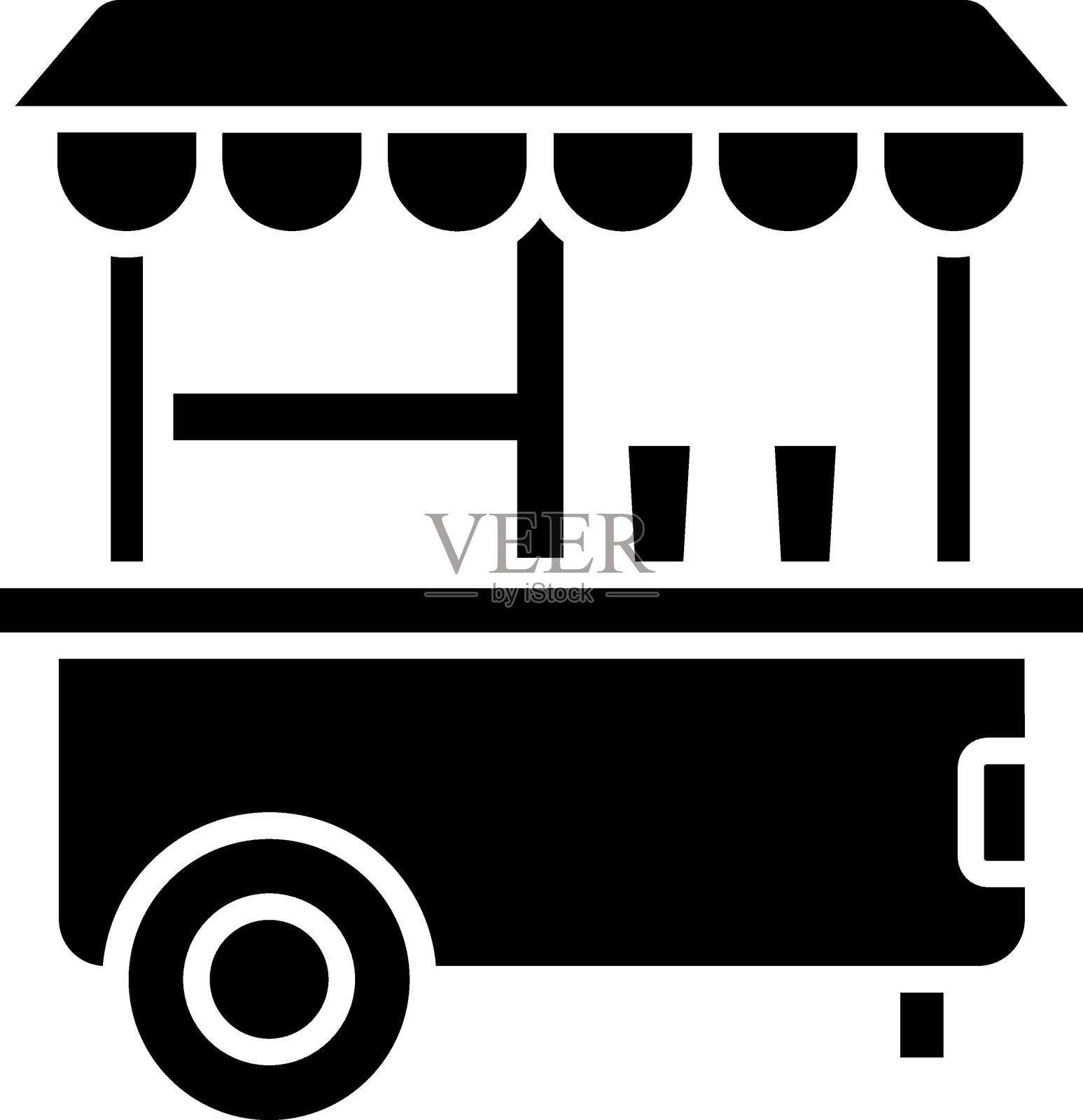 爆米花摊位图标插画图片素材