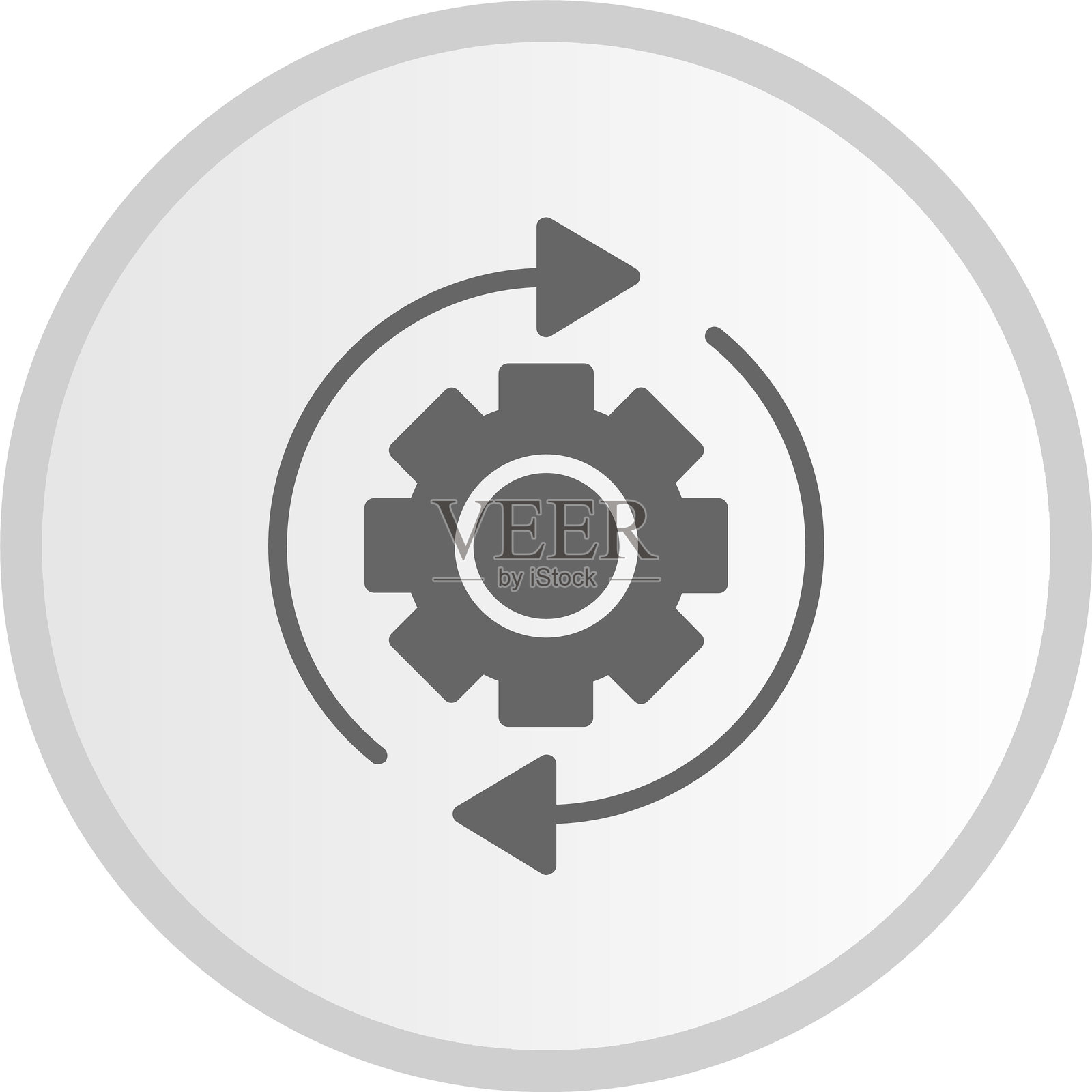 处理图形圆形灰色图标插画图片素材