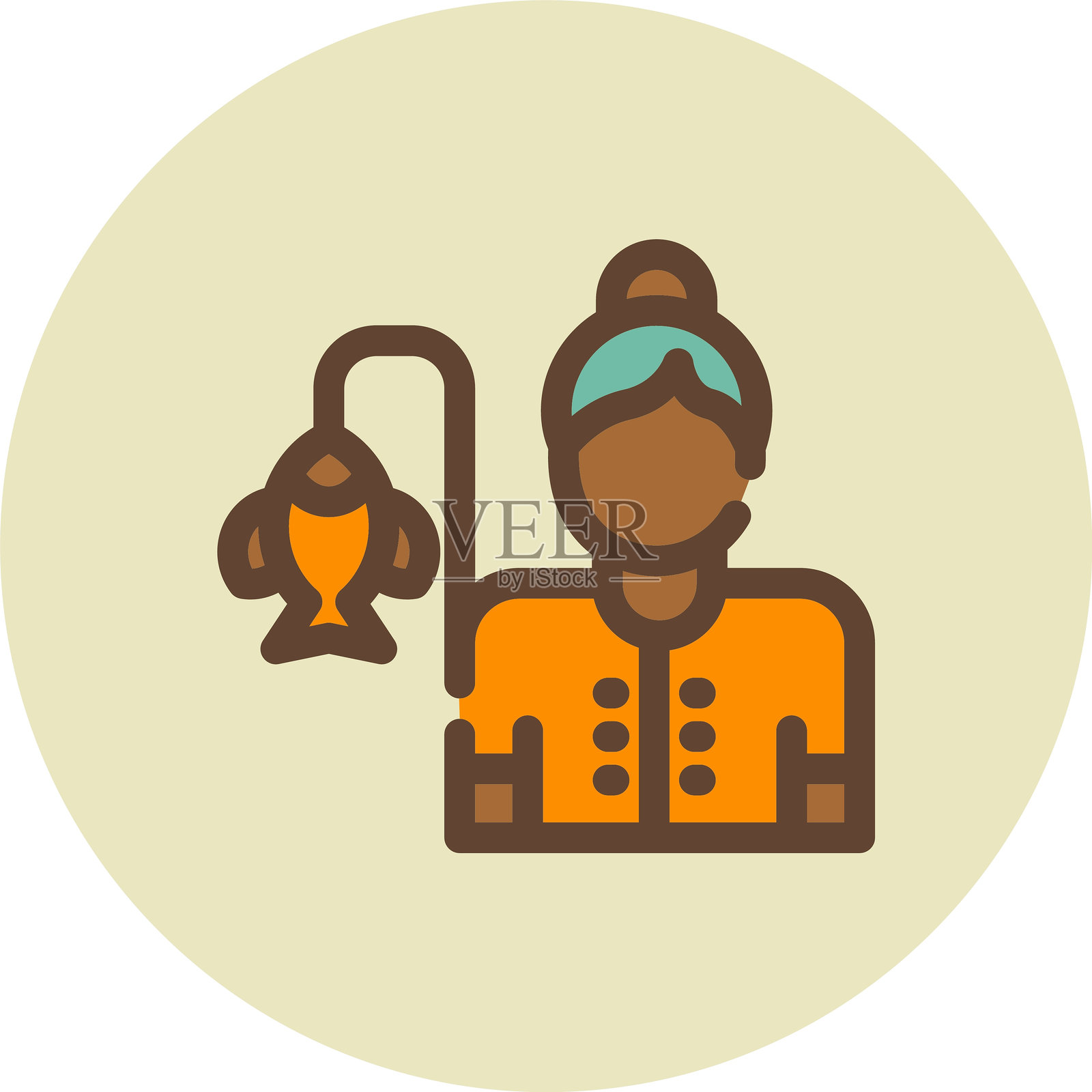 渔女图标插画图片素材