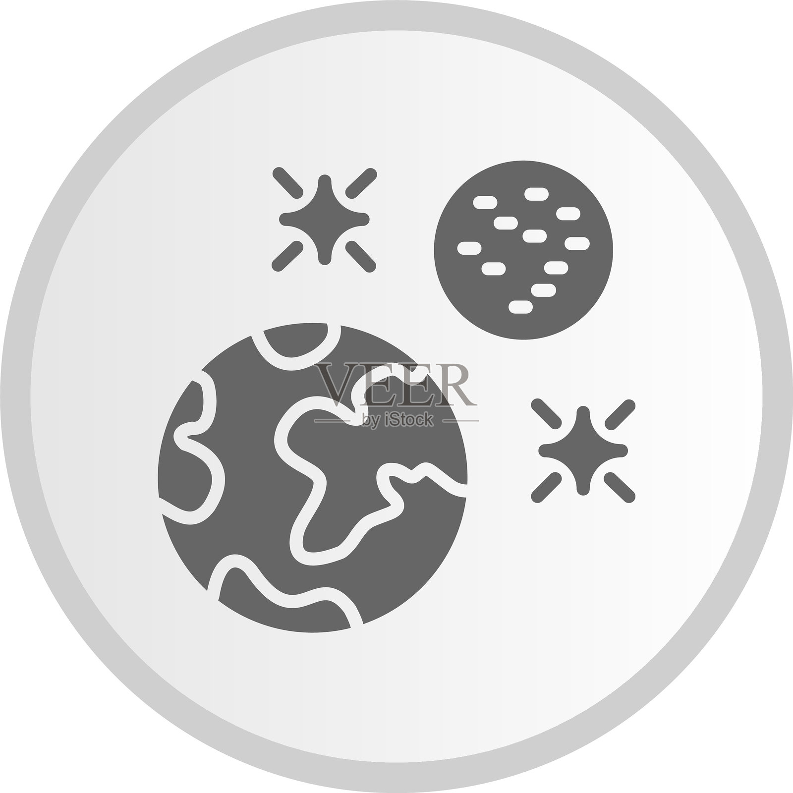 行星符号圆形灰色图标插画图片素材