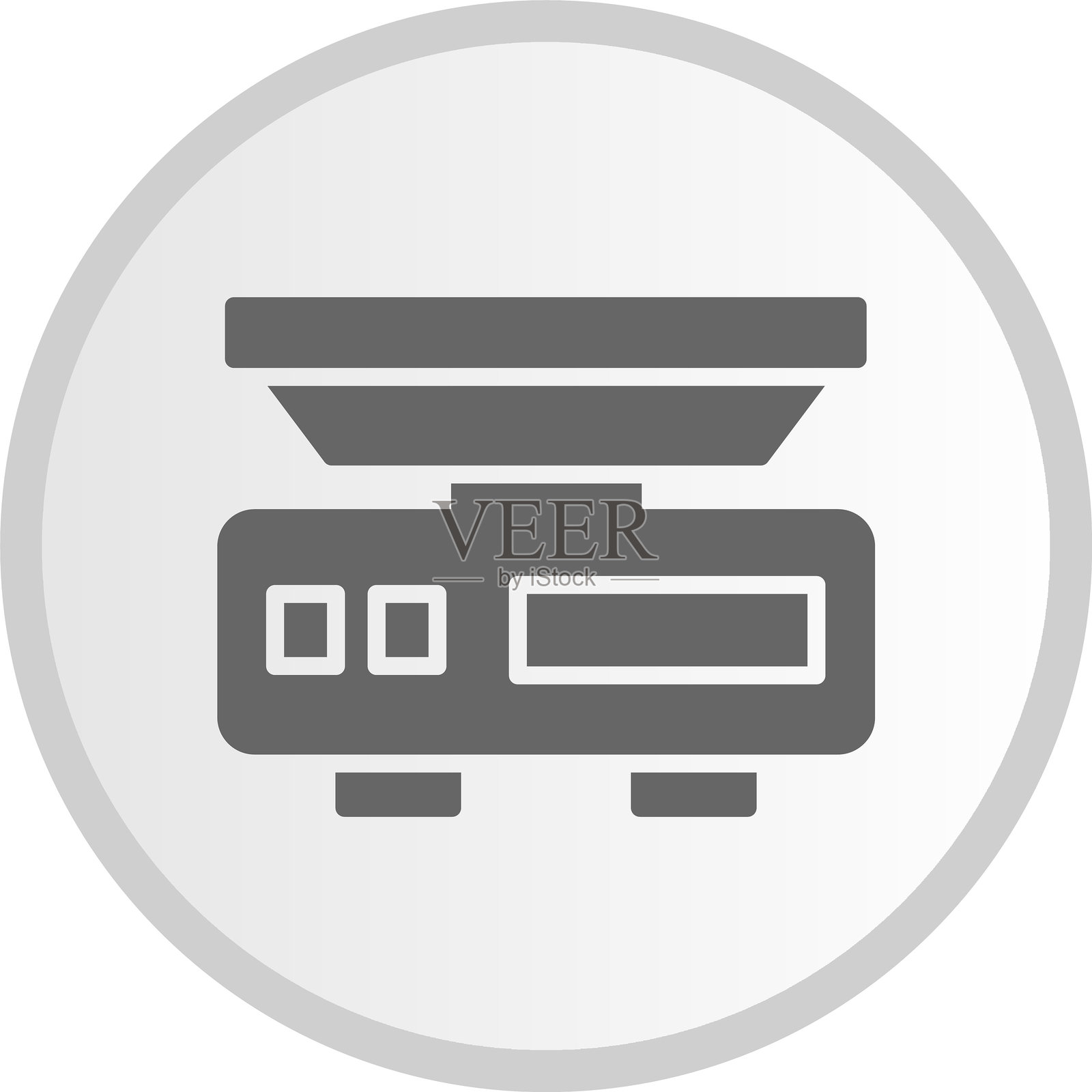 灰色圆形体重秤图标插画图片素材