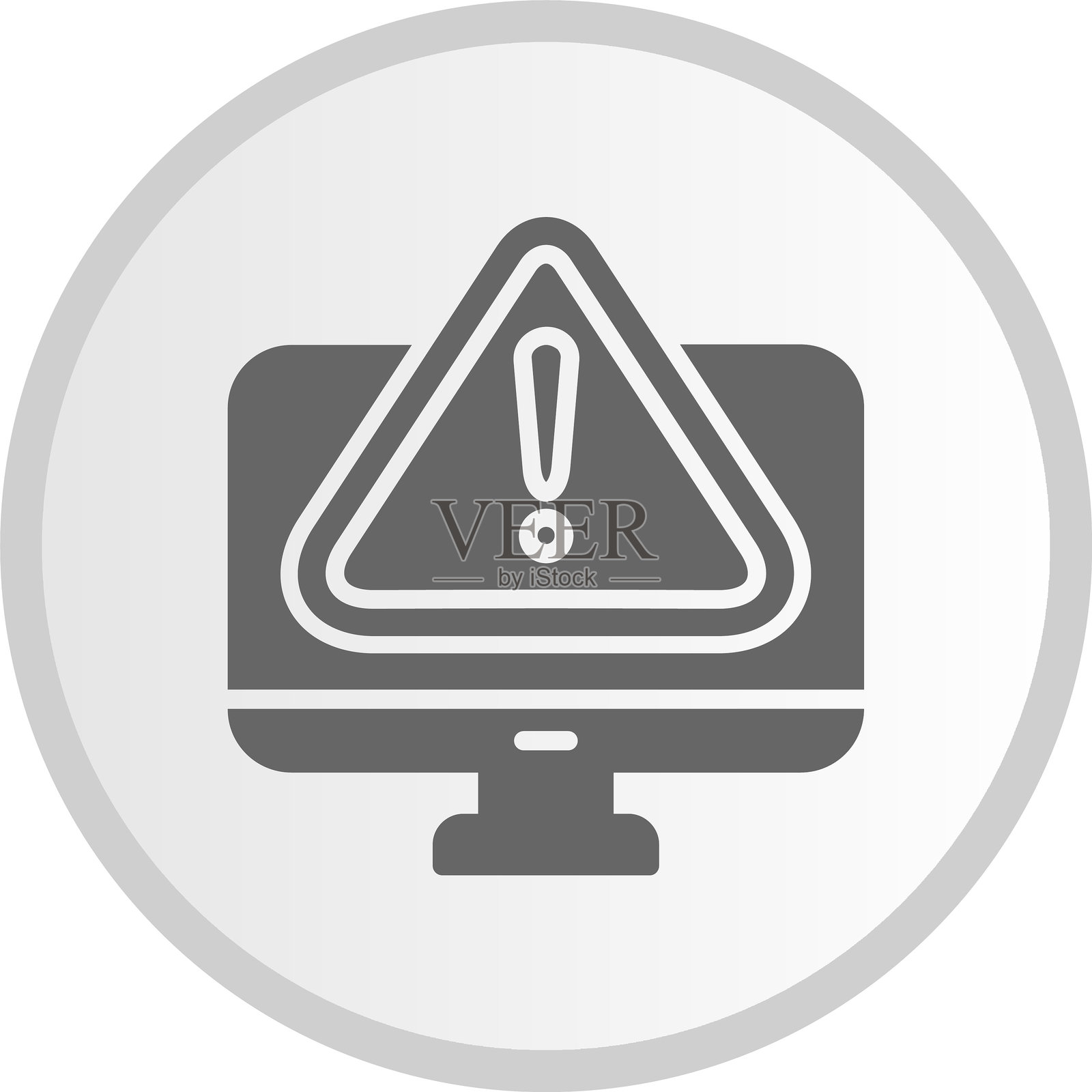 警报图标圆形灰色插画图片素材