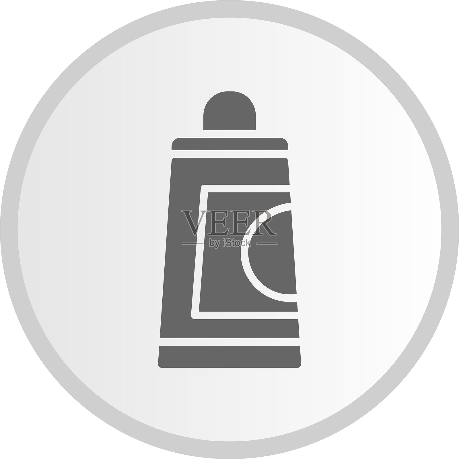 灰色圆形奶油图标插画图片素材