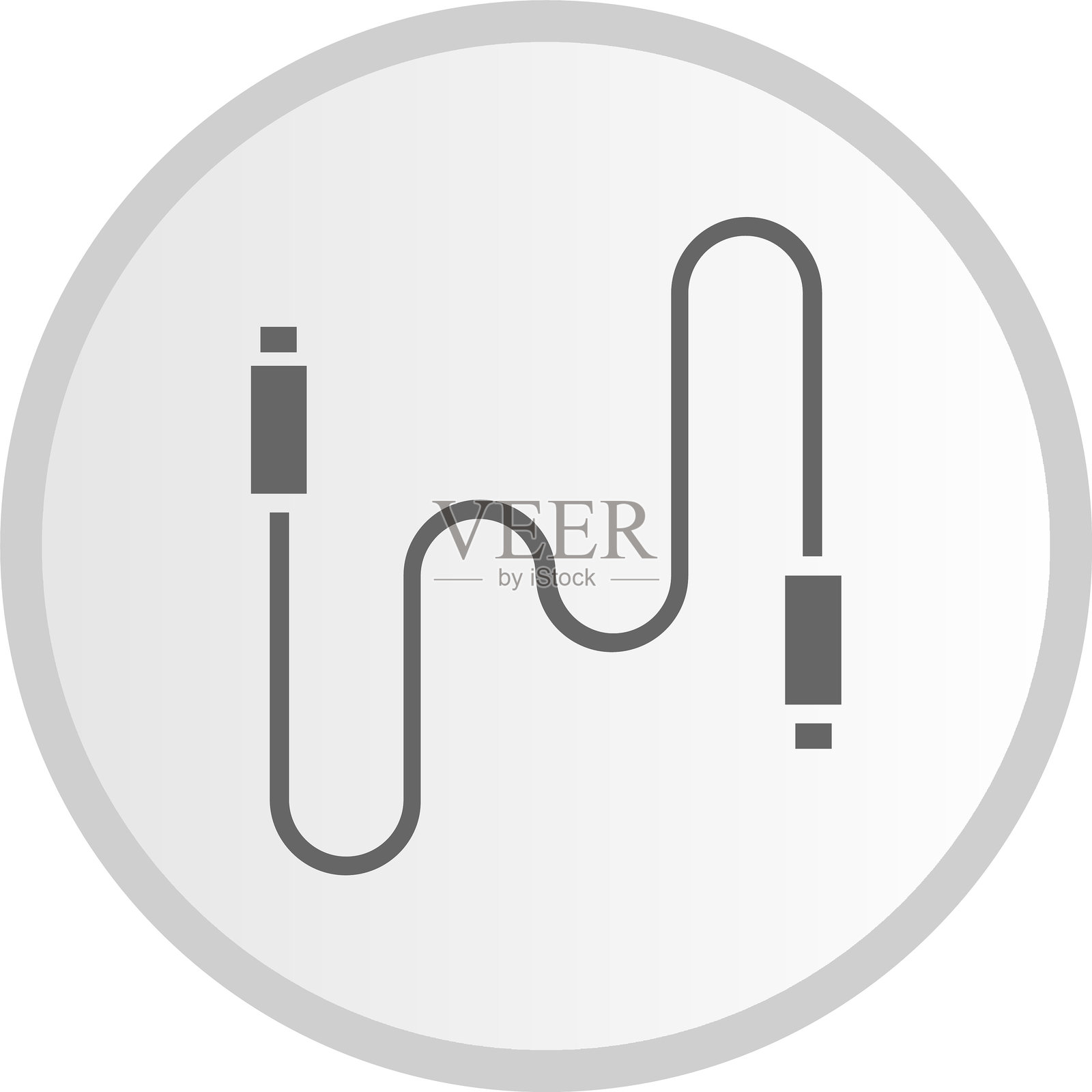 灰色电缆符号圆形图标插画图片素材