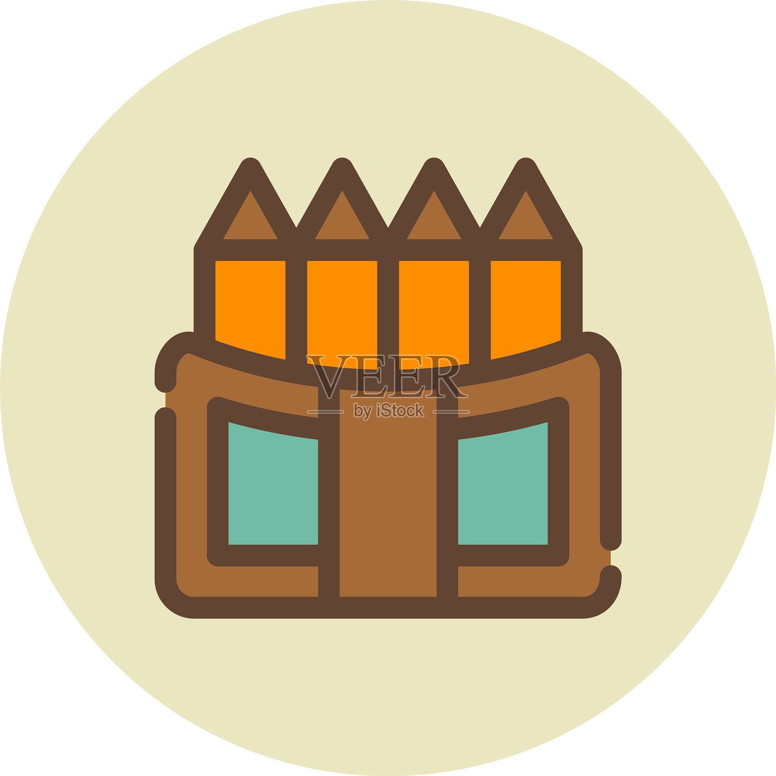 蜡笔图标插画图片素材