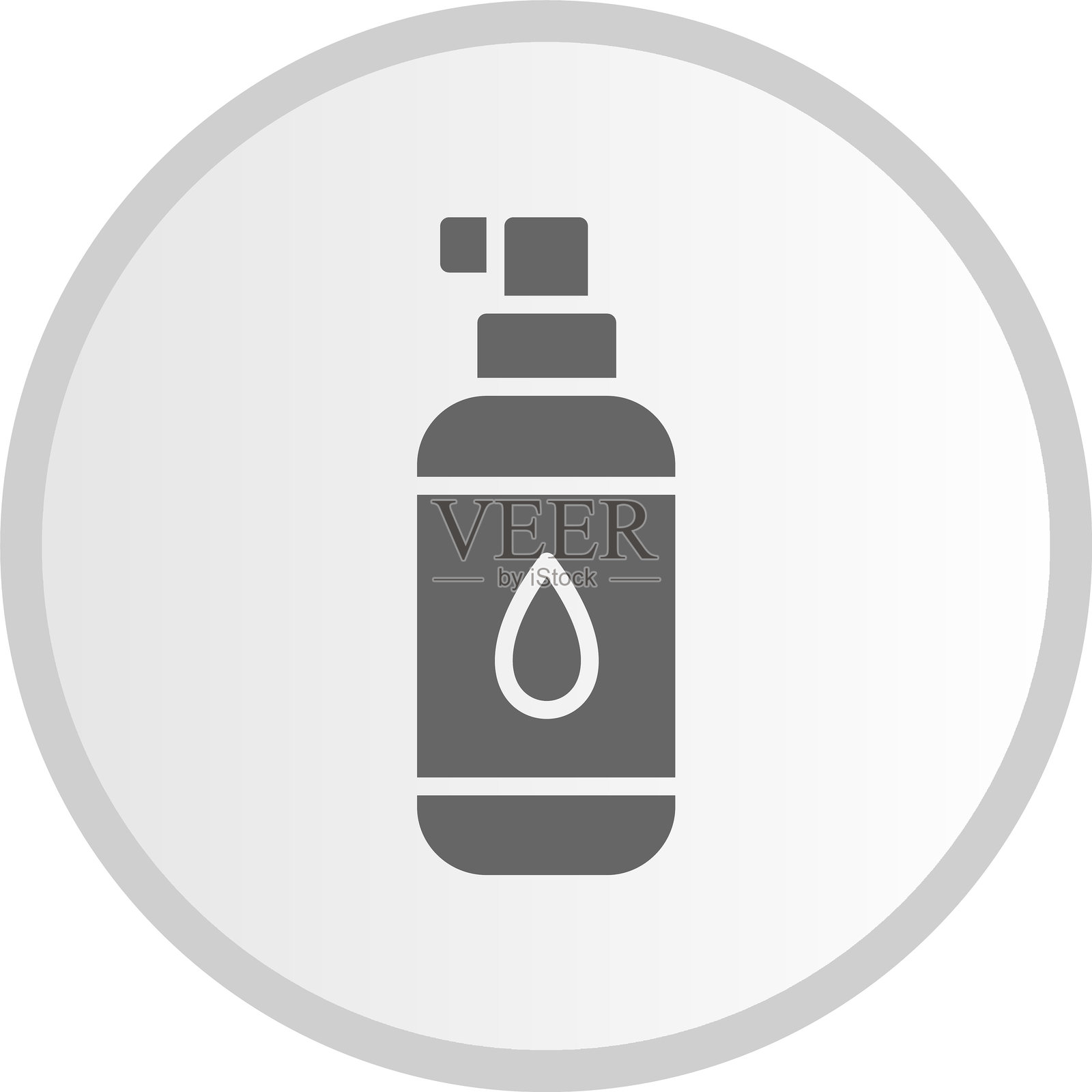 灰色图标的墨粉符号圆圈插画图片素材