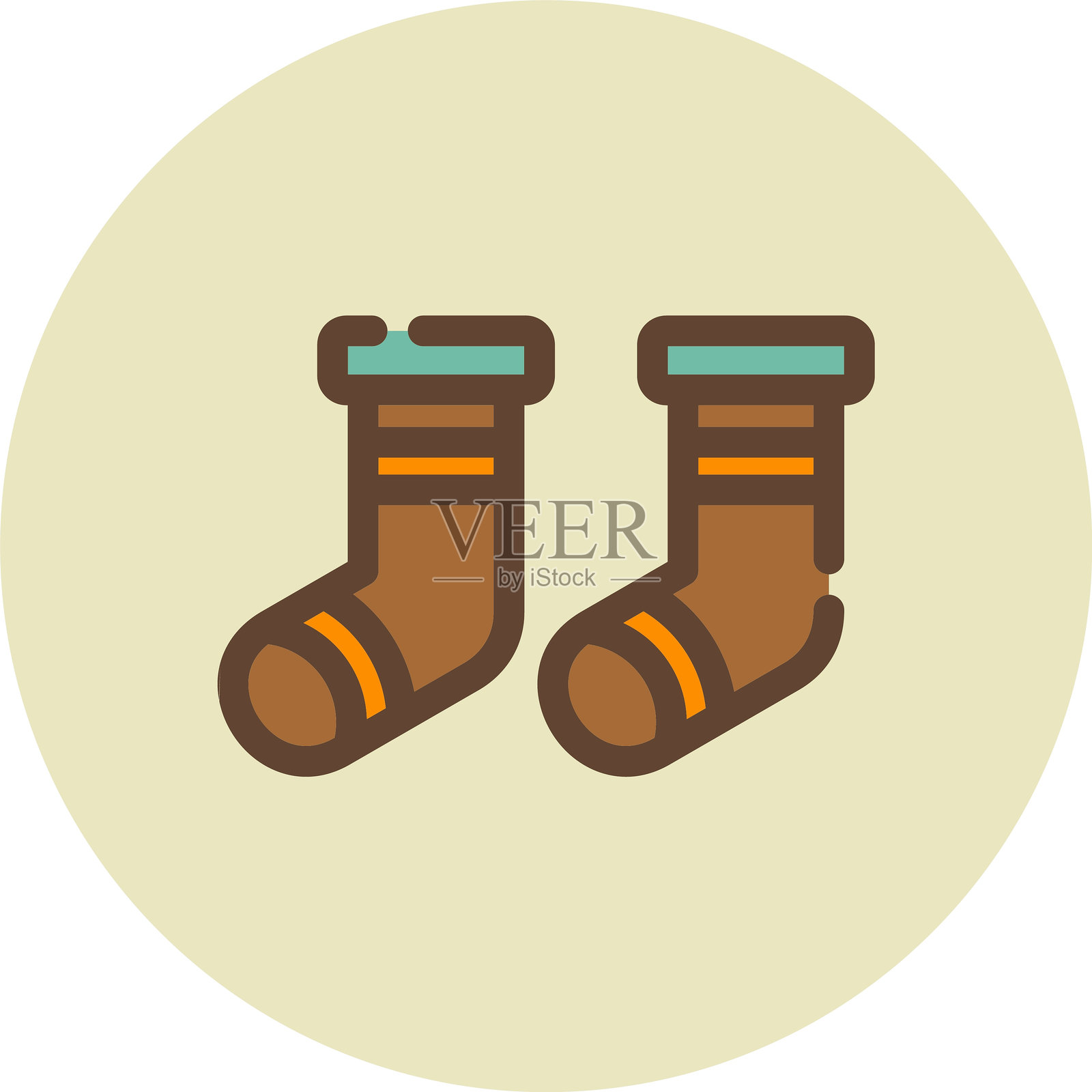 婴儿袜子图标插画图片素材