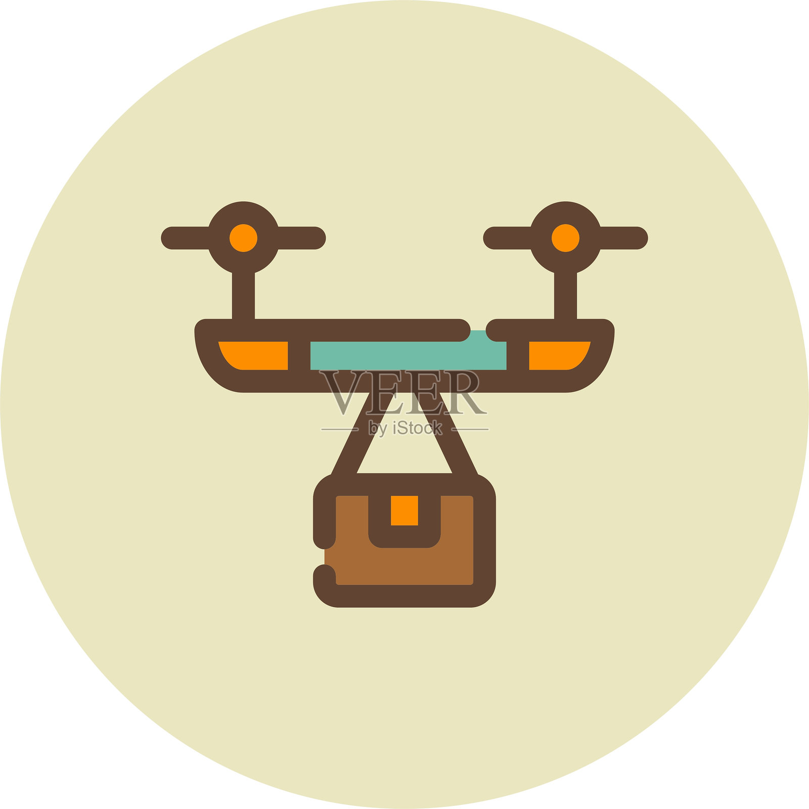 无人机配送图标插画图片素材