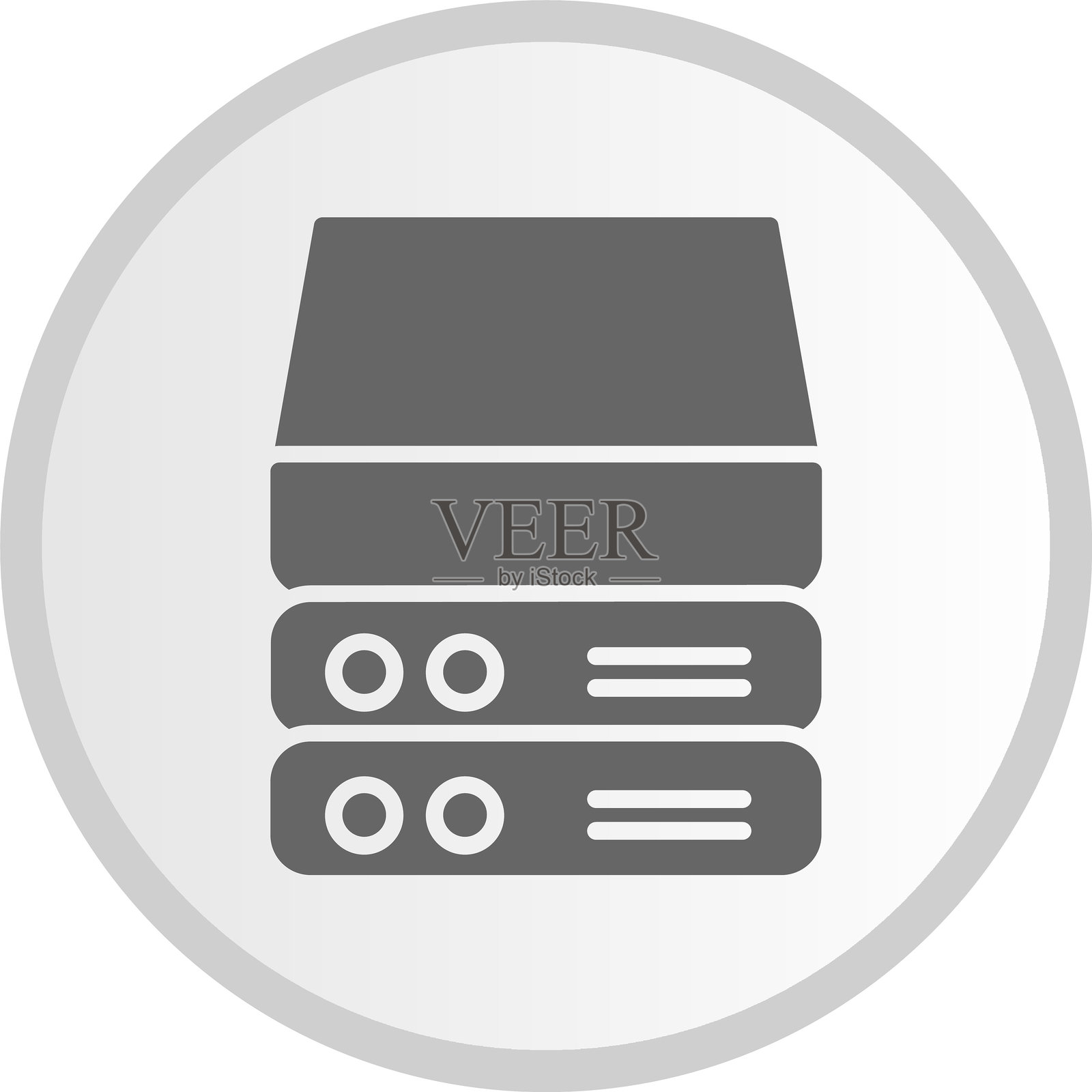 服务器图标圆形灰色图标插画图片素材
