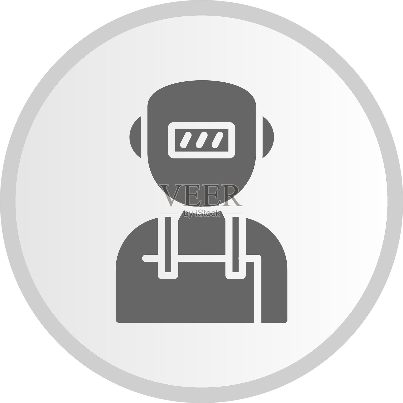 焊工图标灰色圆形插画图片素材
