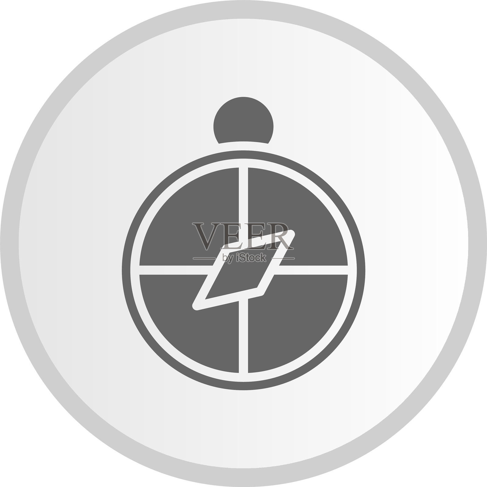 灰色圆形指南针图标插画图片素材