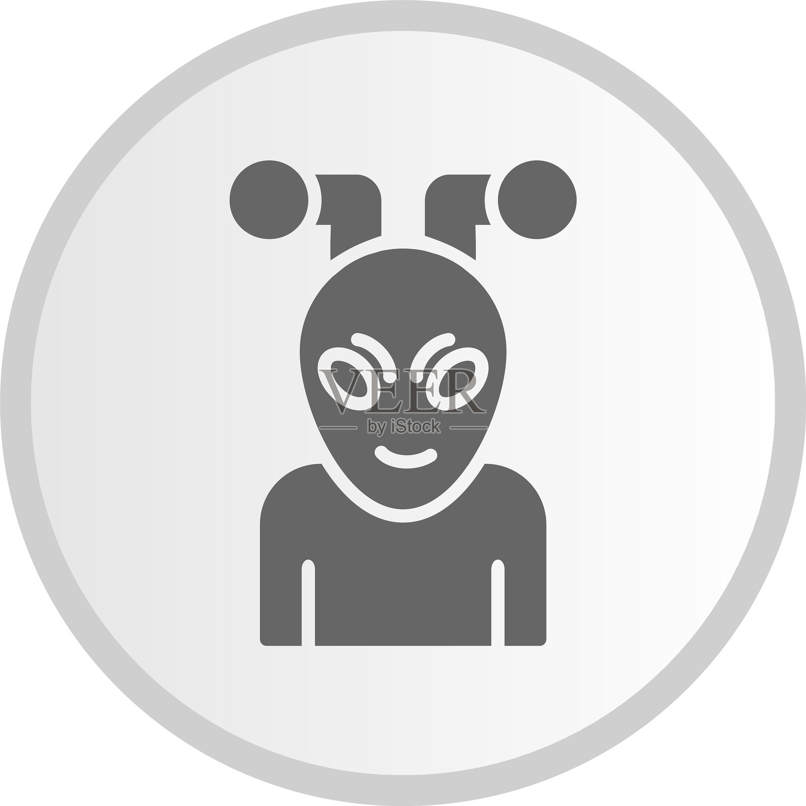 外星符号圆形灰色图标插画图片素材