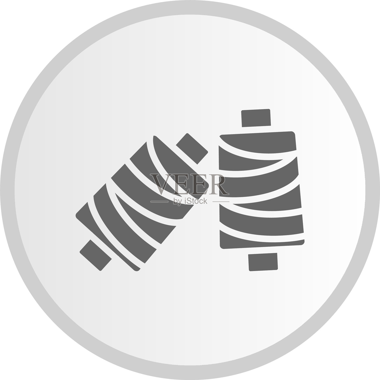 灰色毛线图标圆形插画图片素材