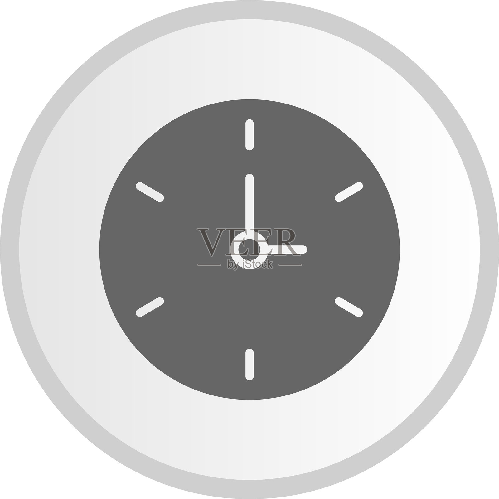 灰色时钟图标圆形符号插画图片素材