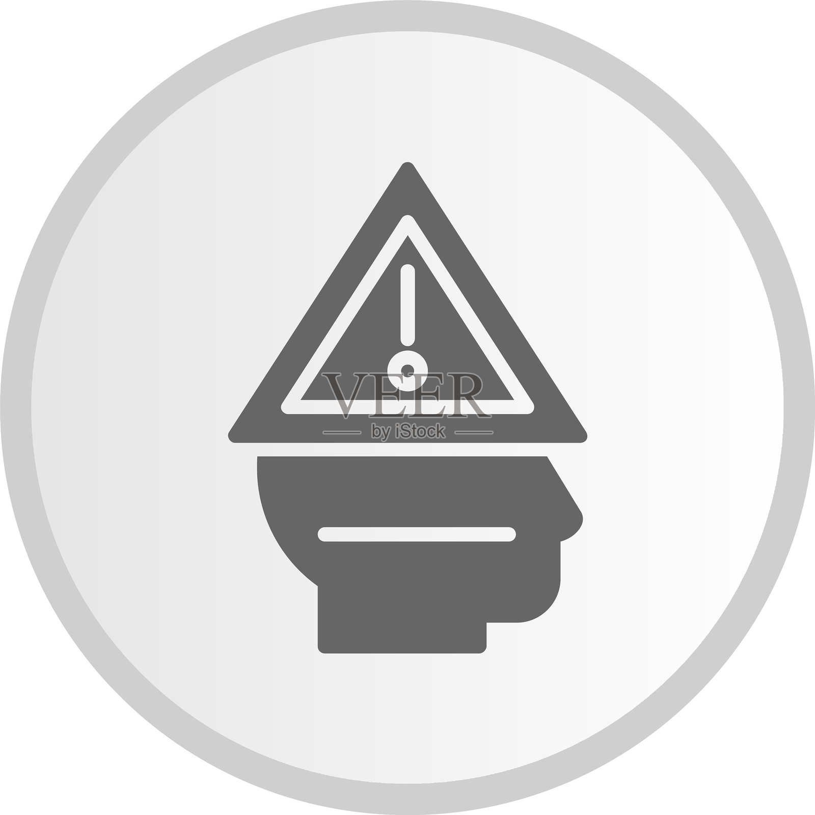 警告符号圆形灰色图标插画图片素材