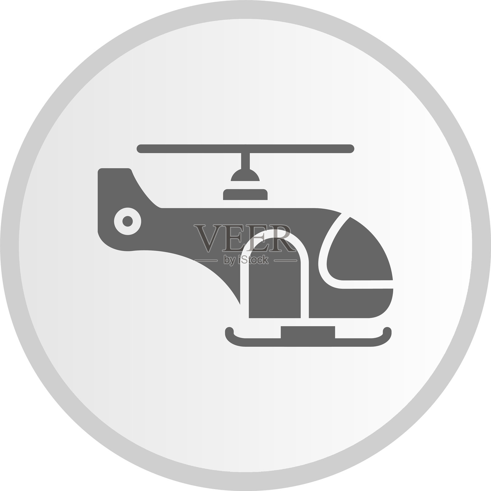 直升机图标灰色圆形插画图片素材