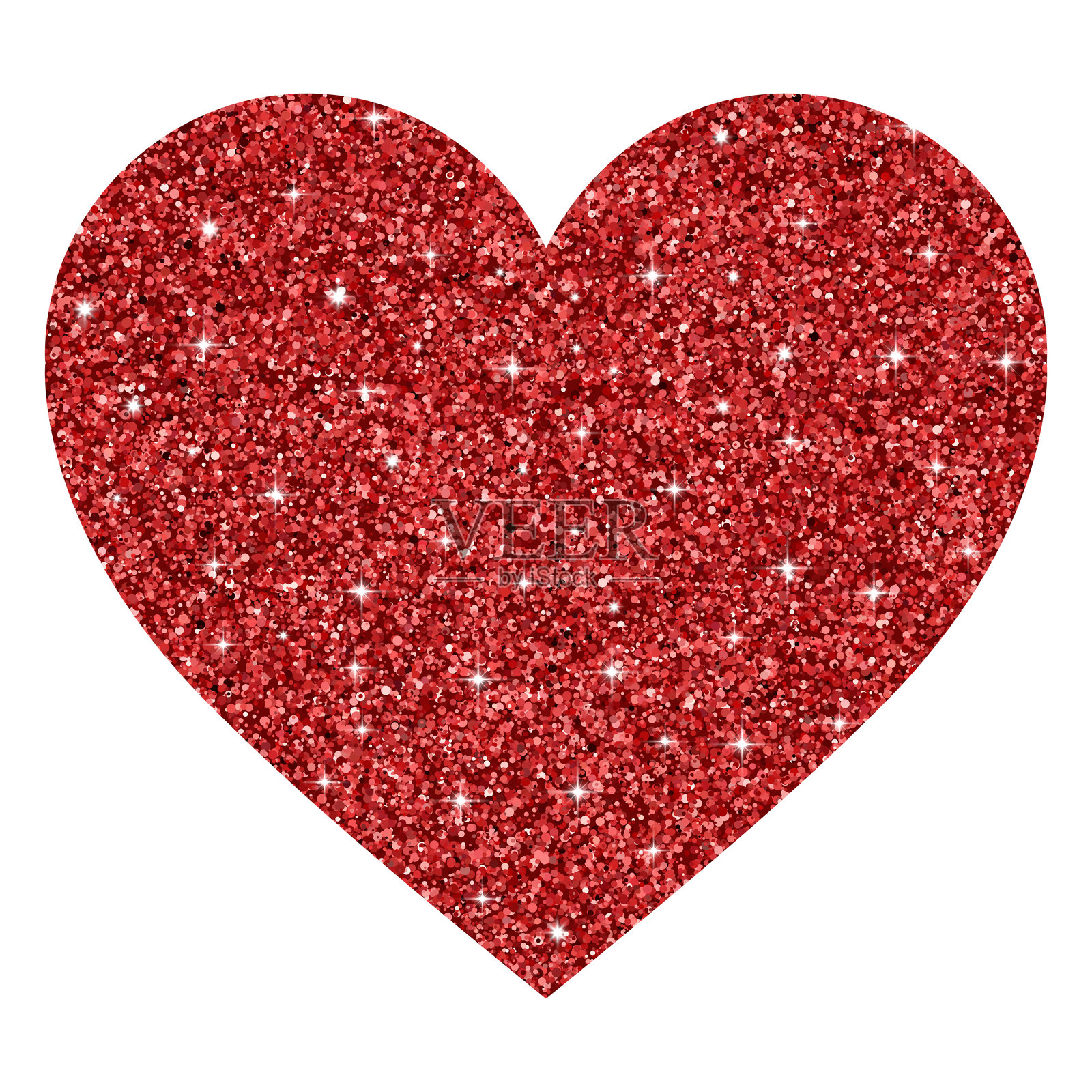 红色闪光心形装饰插画图片素材