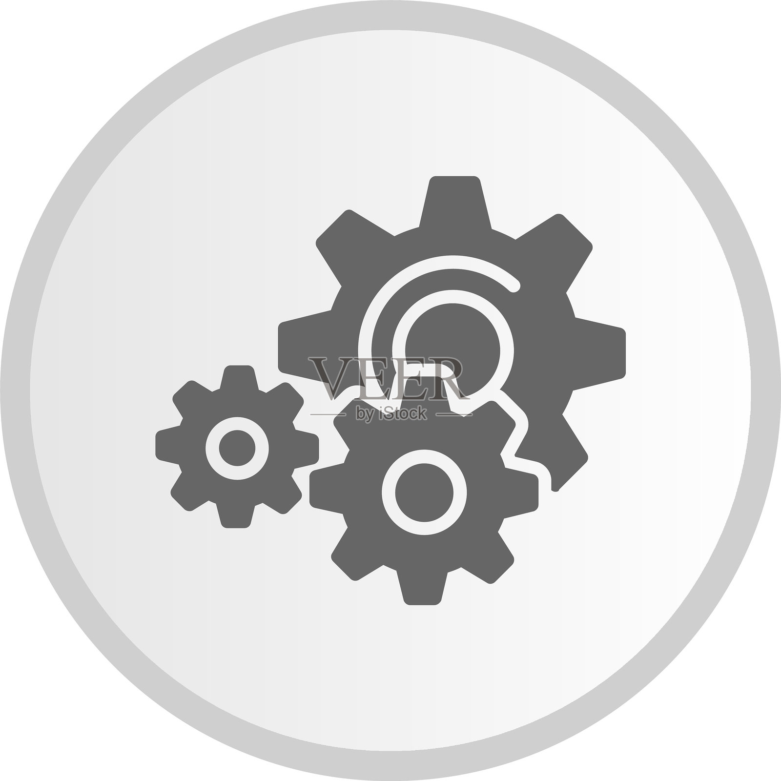 齿轮图标圆形灰色图案插画图片素材