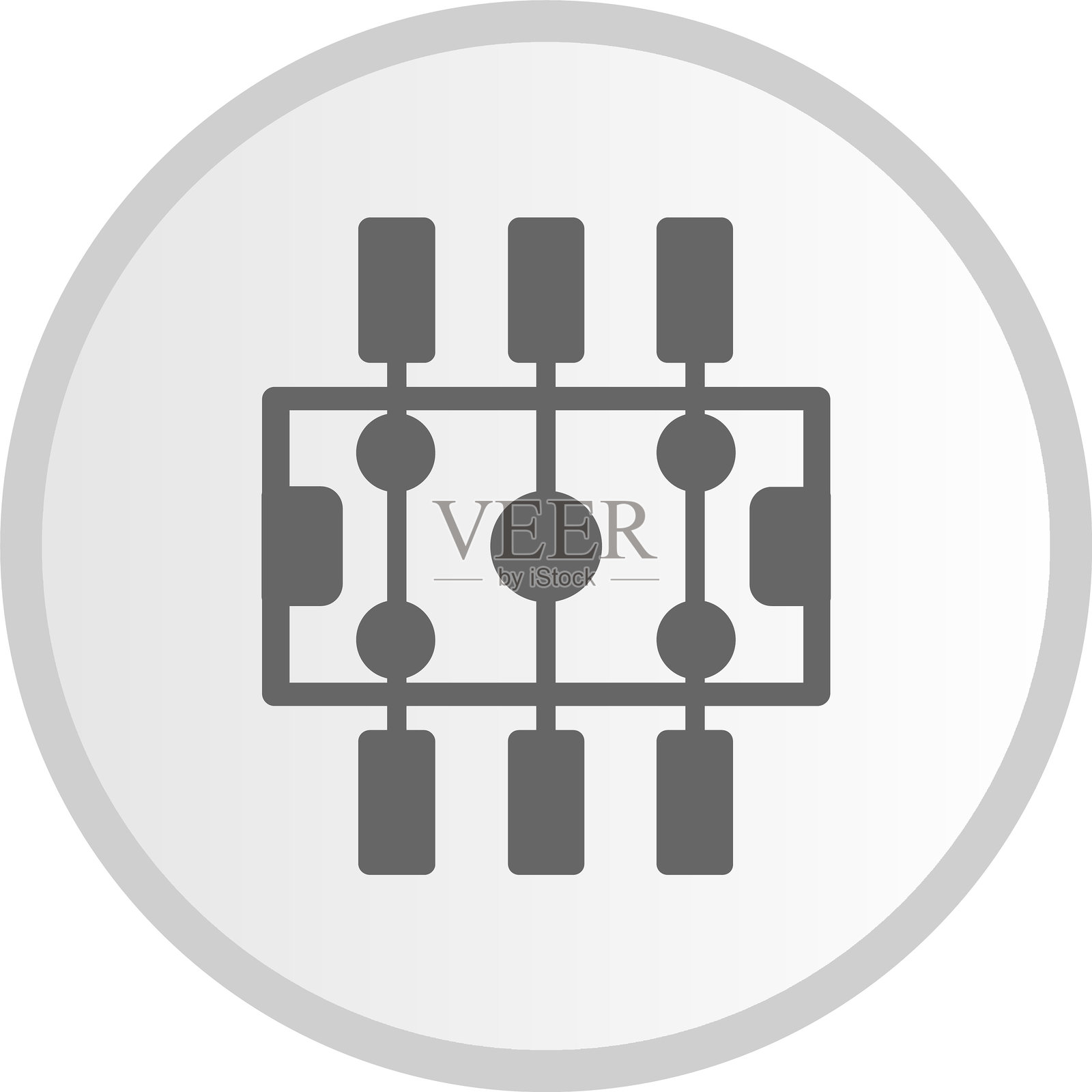 桌上足球图标灰色圆形设计插画图片素材