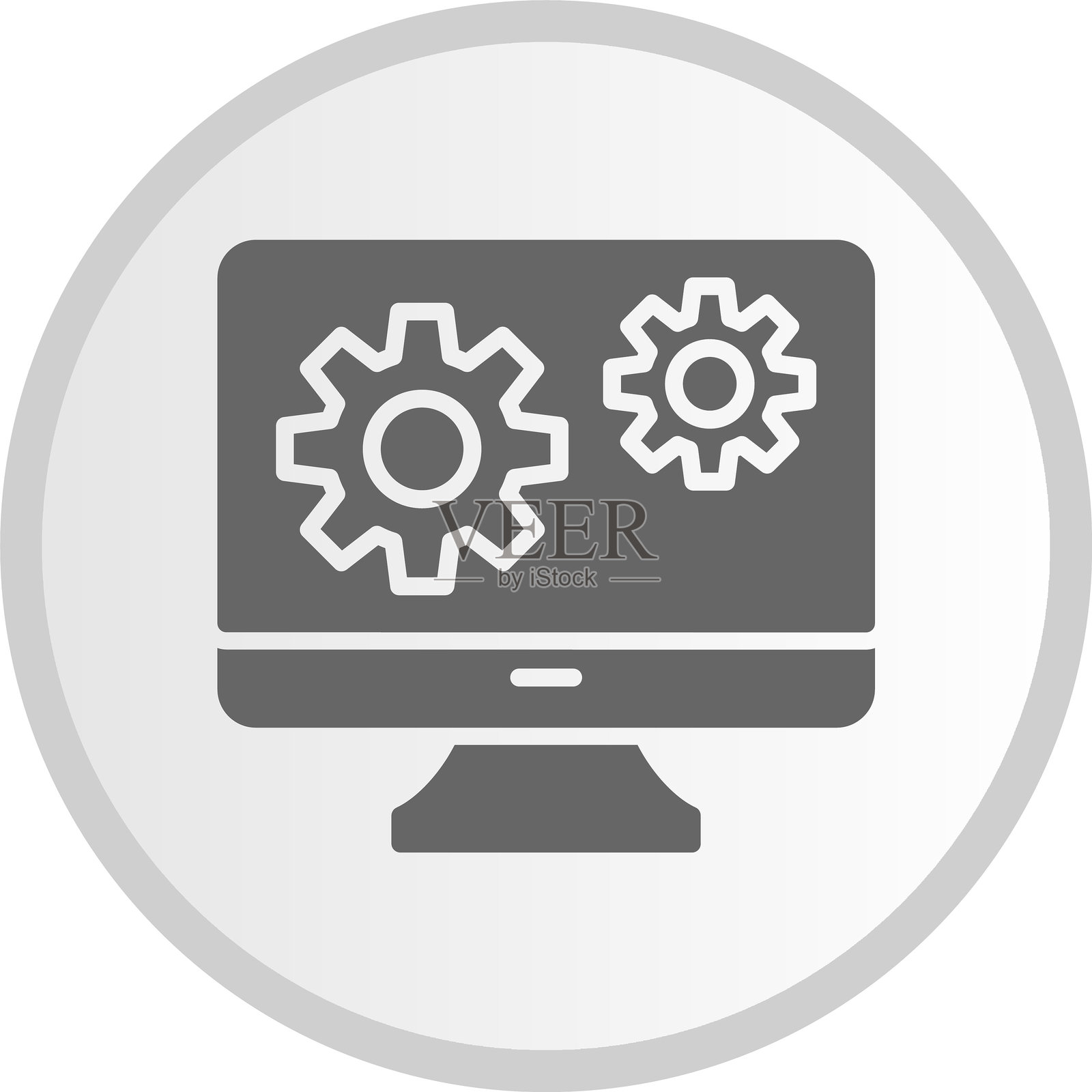 管理图标圆形灰色图标插画图片素材