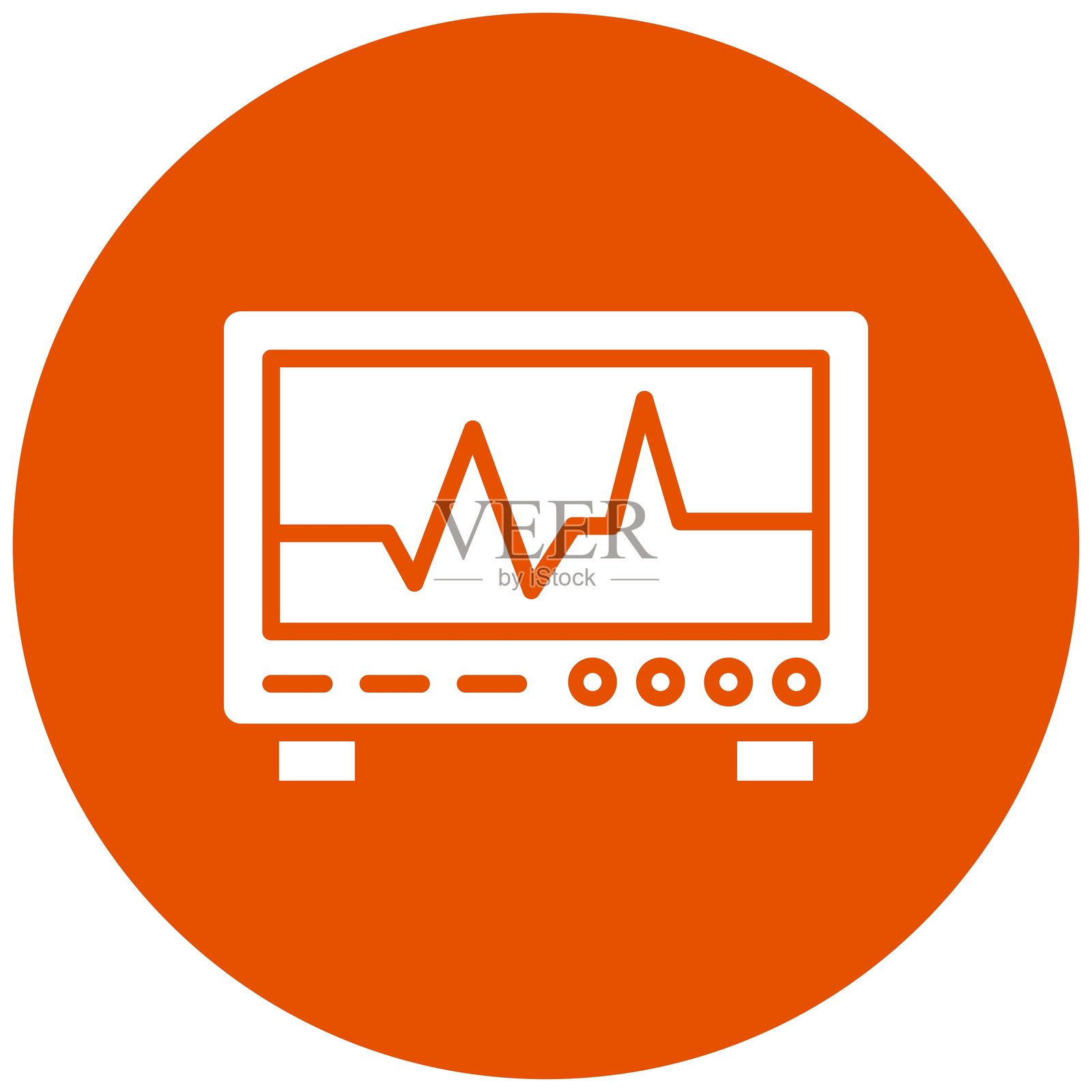 心电图监测仪矢量图标设计插图插画图片素材