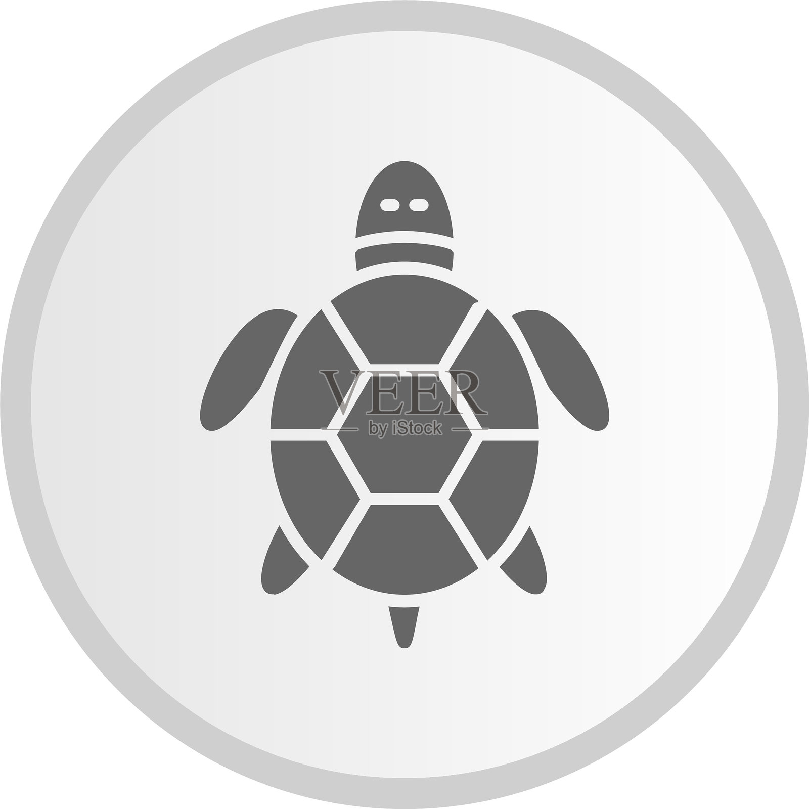 灰色海龟图形圆形图标插画图片素材