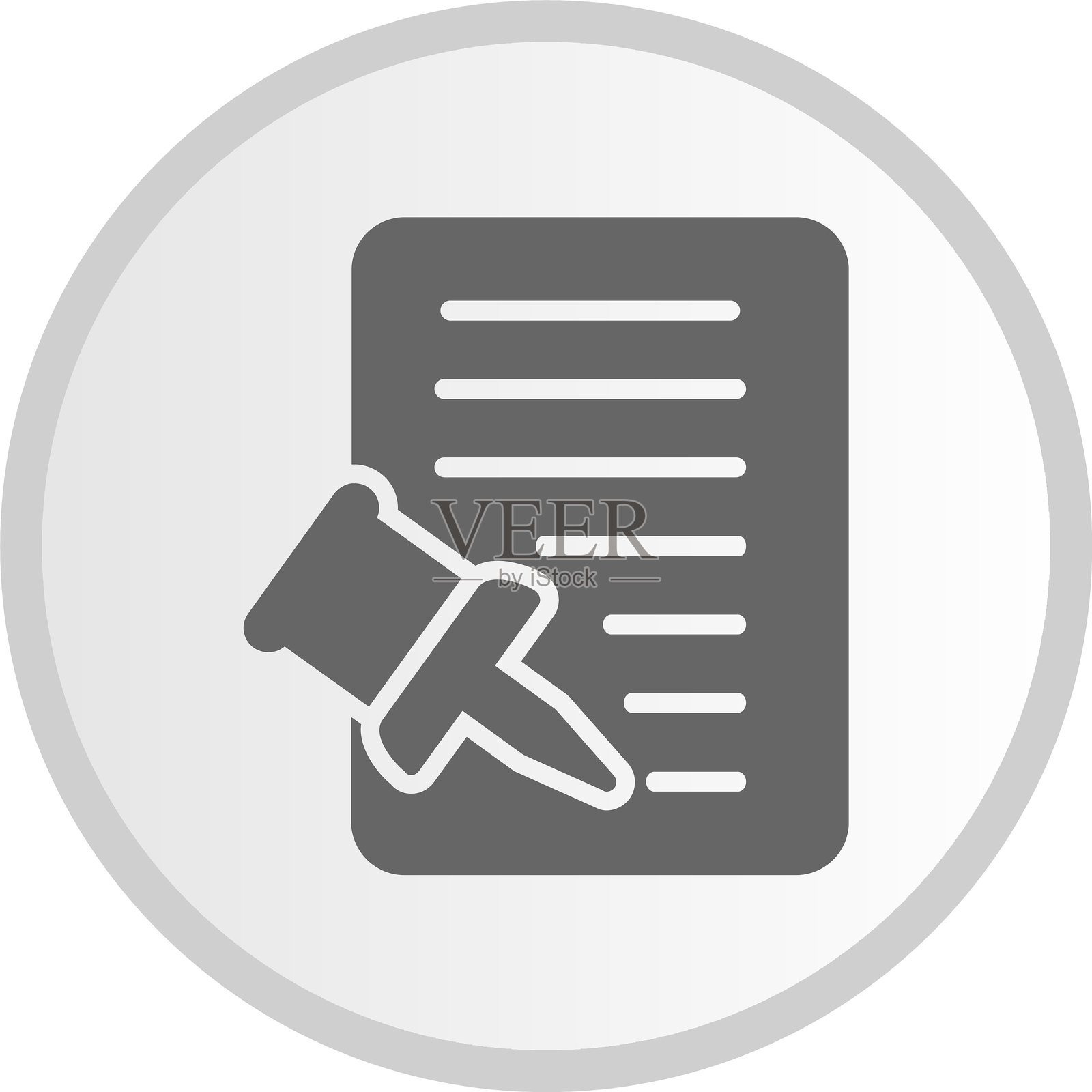 笔记图标灰色圆形插画图片素材