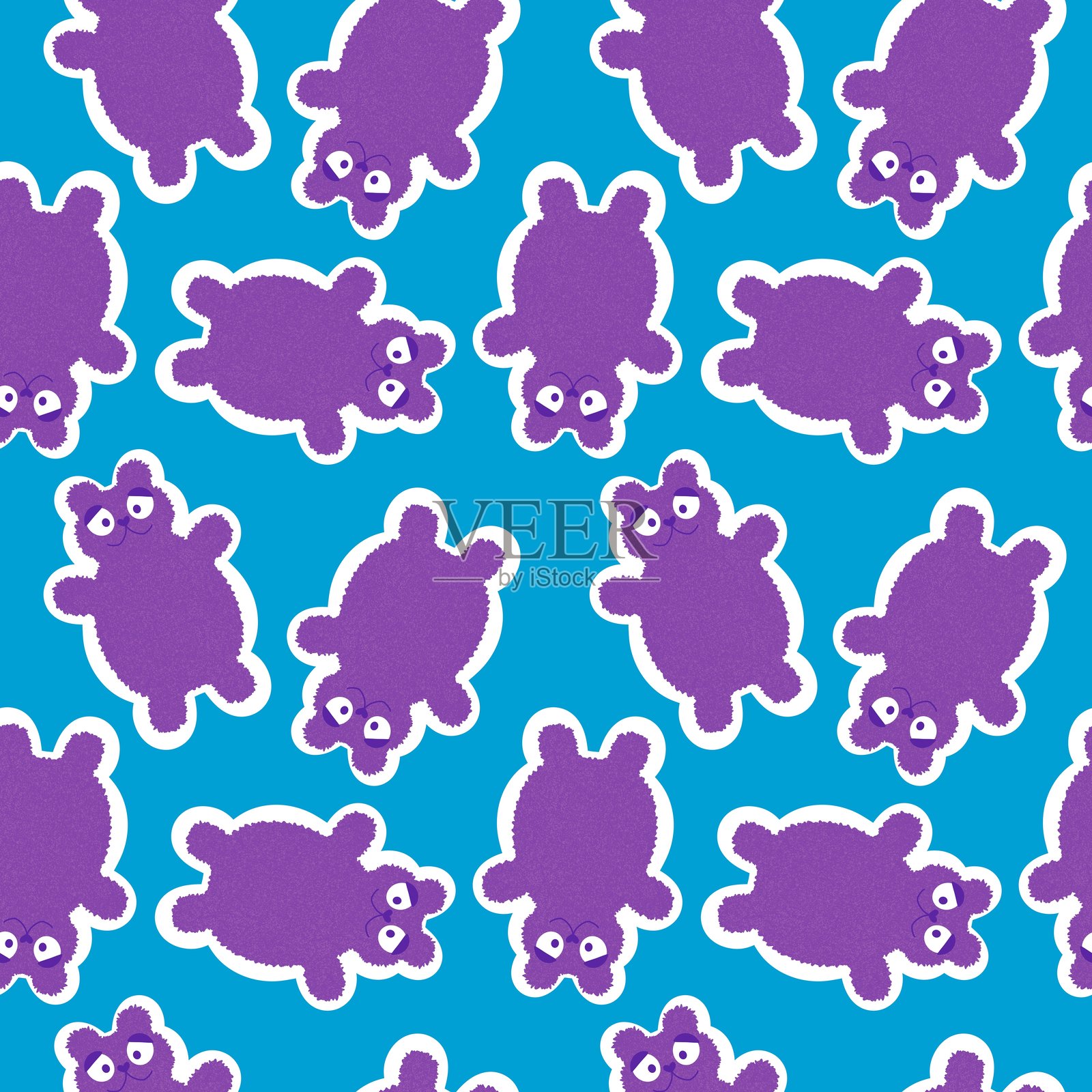 夏季动物无缝图案，适用于儿童、面料和泳衣织物照片摄影图片