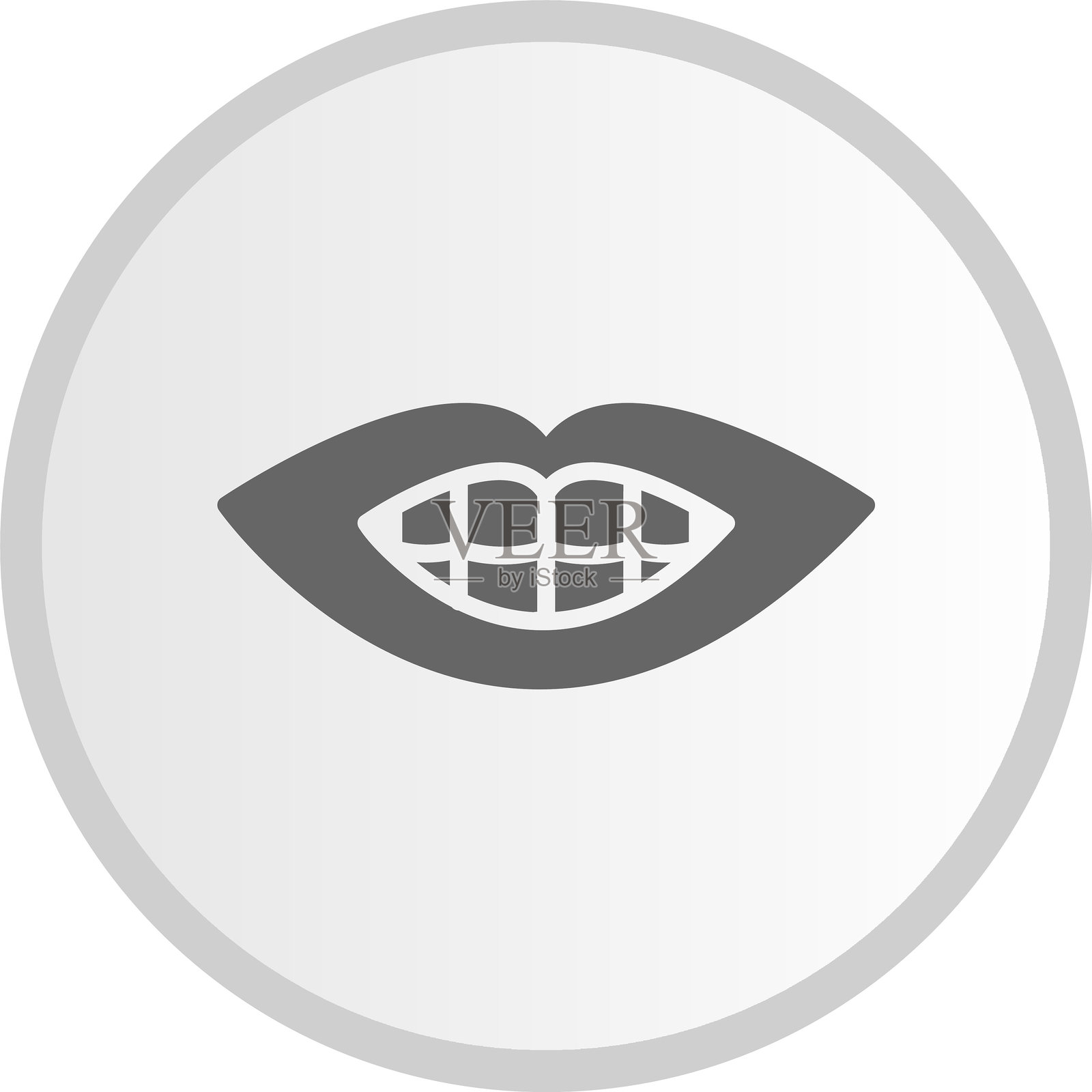 牙齿图形圆形灰色图标插画图片素材