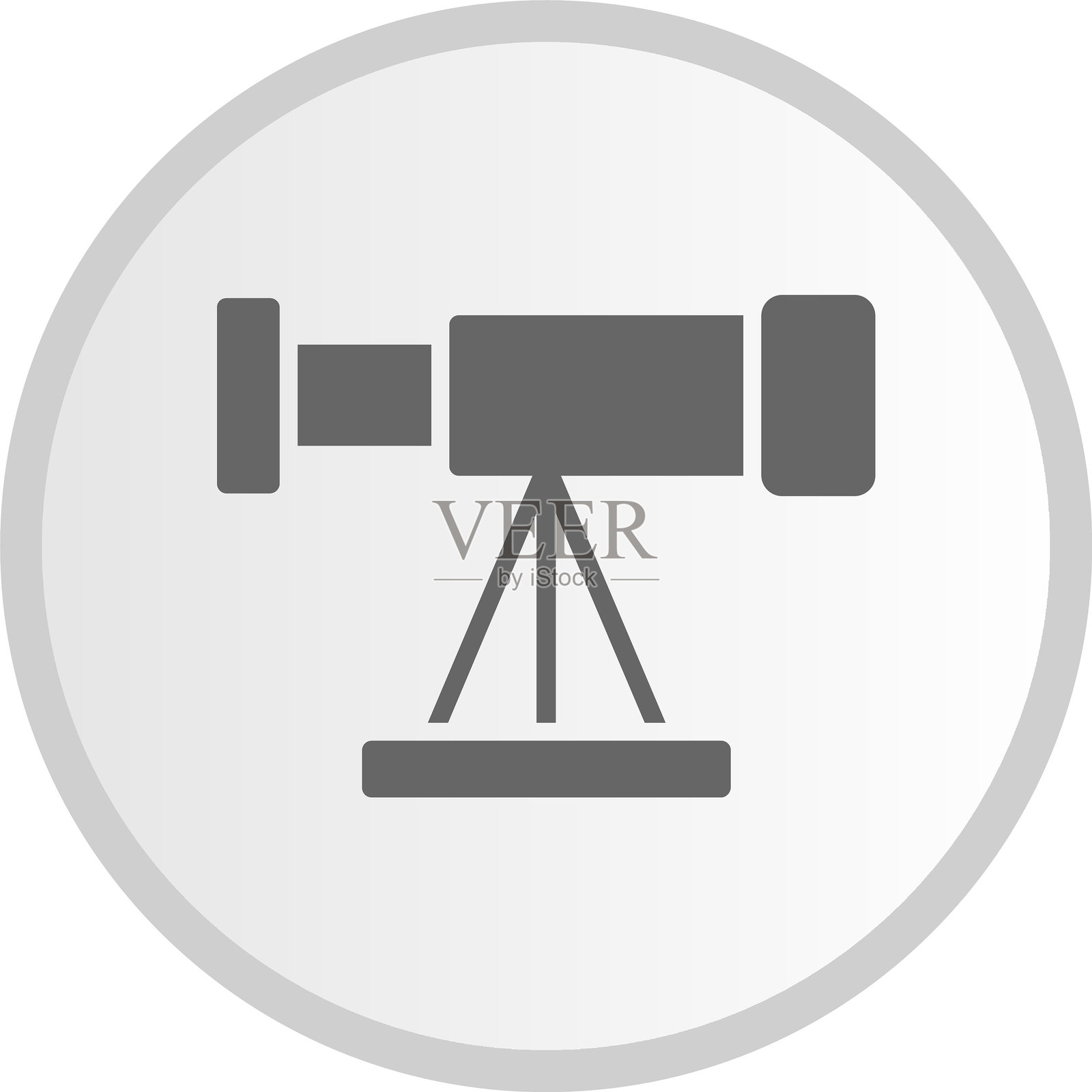 望远镜图标灰色圆形插画图片素材