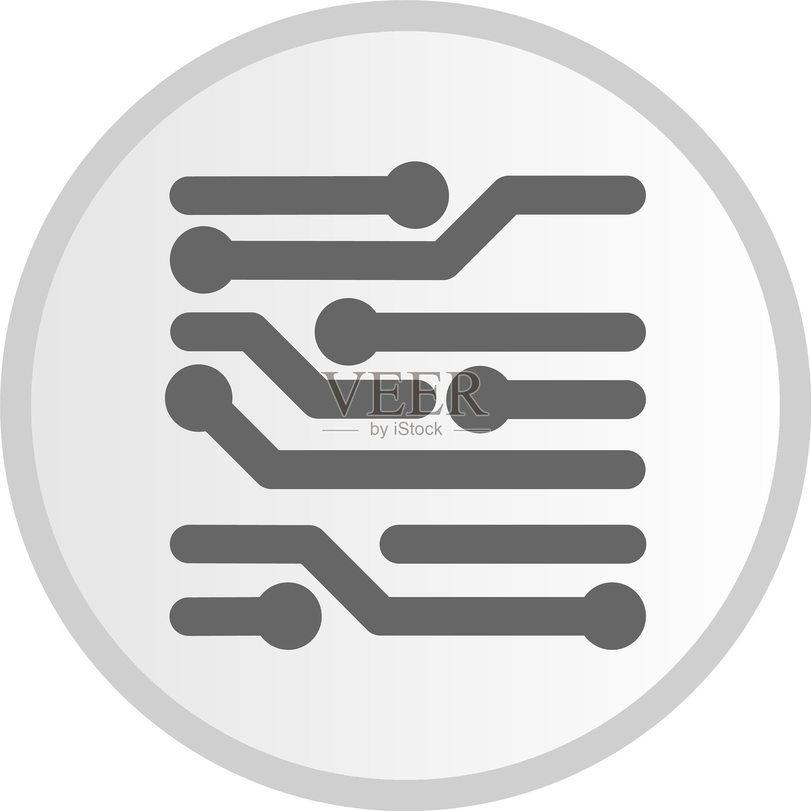 电路符号圆形灰色图标插画图片素材