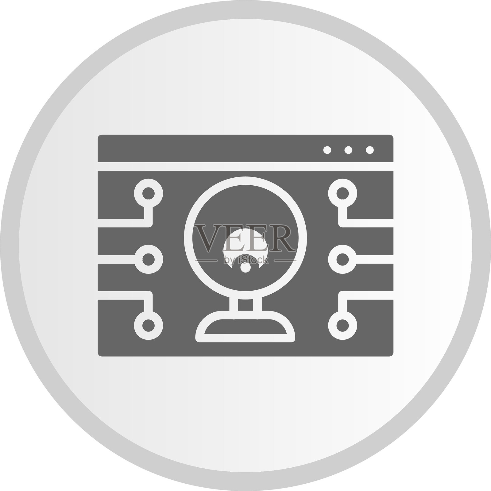 网络摄像头图标灰色圆形插画图片素材