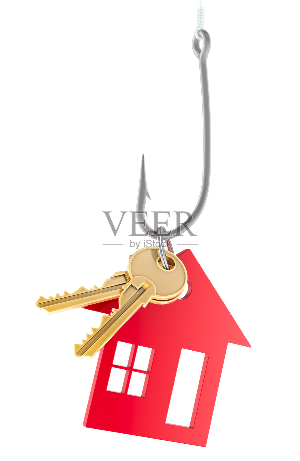 钩子上的家键，3D渲染图照片摄影图片