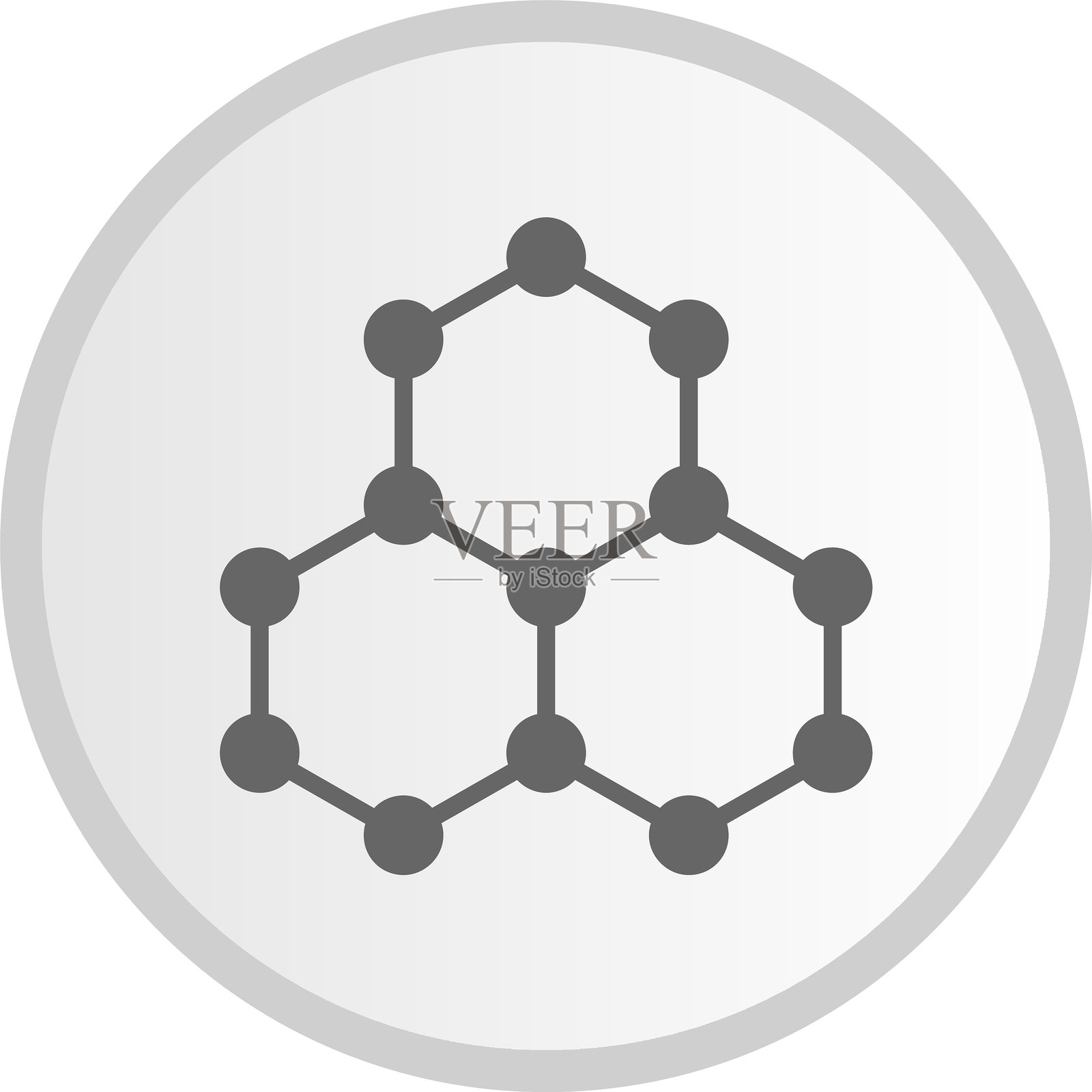 六边形结构图标灰色圆圈插画图片素材