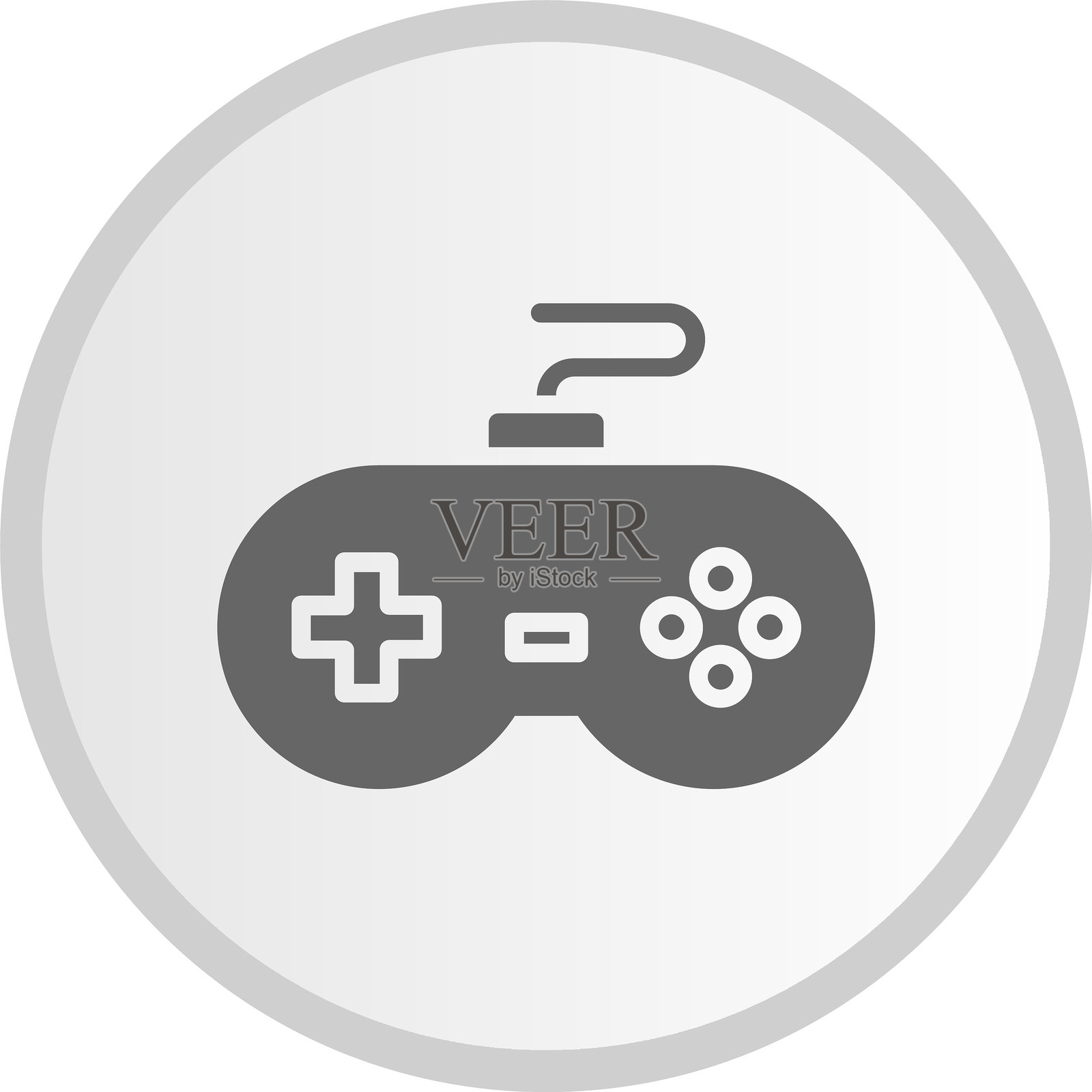 游戏控制器图标圆形灰色图标插画图片素材