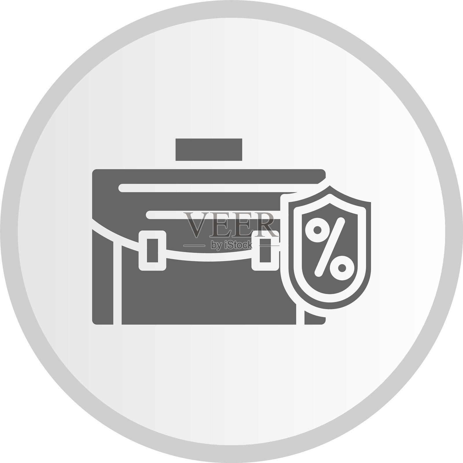 行李箱图标圆形灰色图标插画图片素材