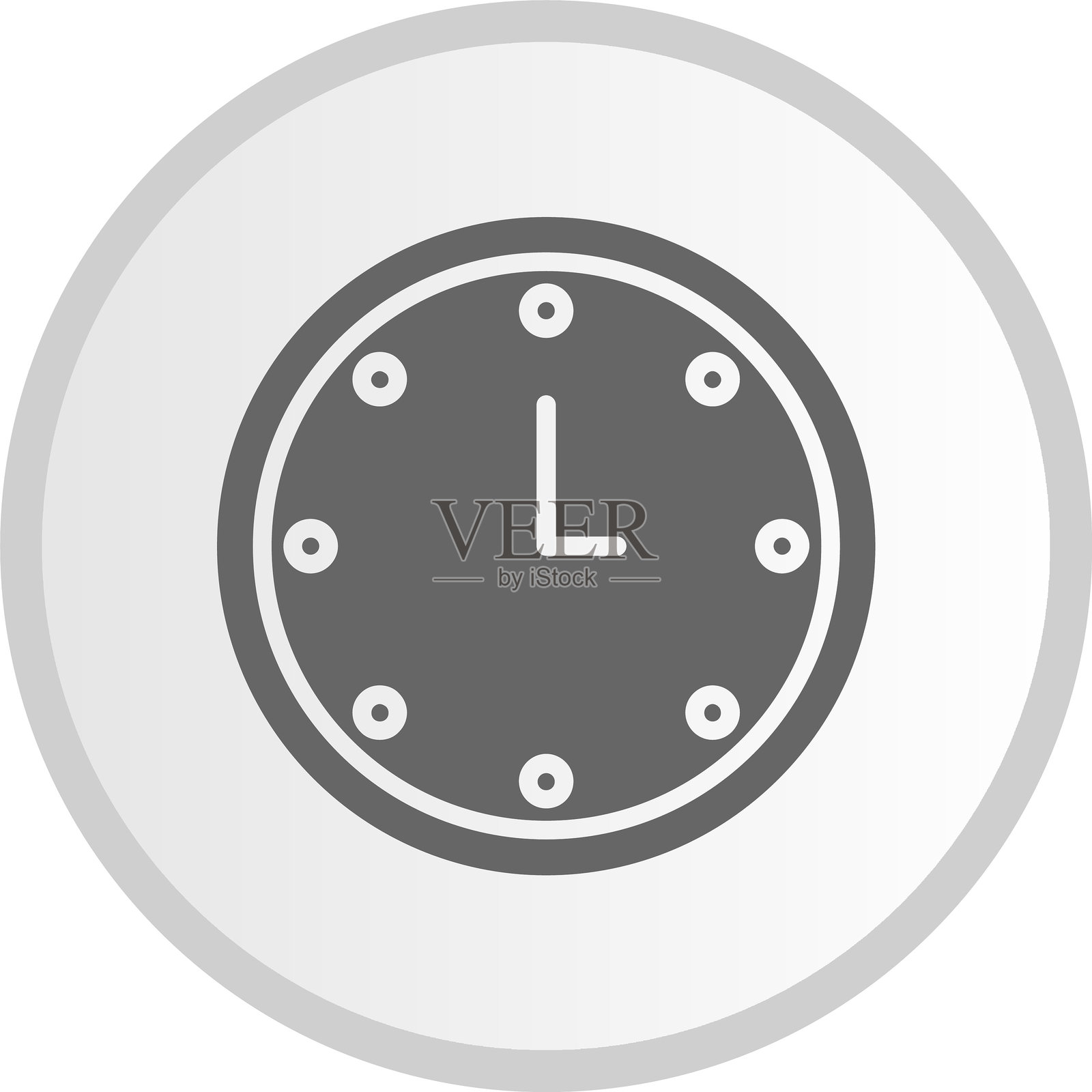 灰色时钟图标圆形符号插画图片素材