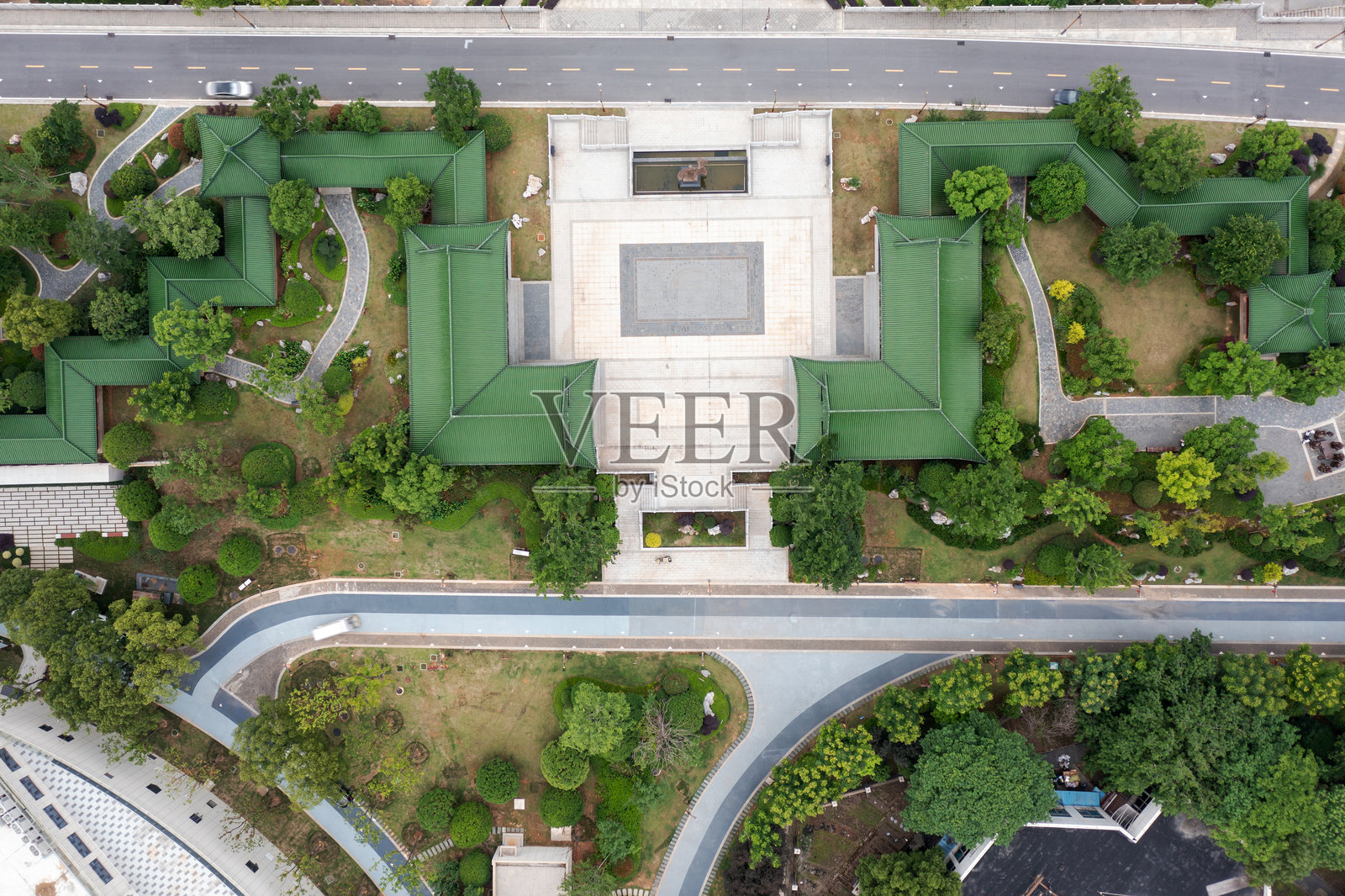 中国古建筑的航拍摄影照片摄影图片