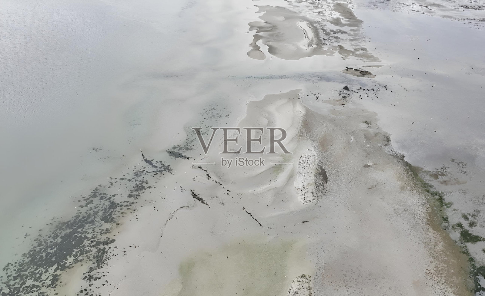 墨尔本郊区的维多利亚州Werrebie南礁的鸟瞰图，沙洲清晰可见。照片摄影图片