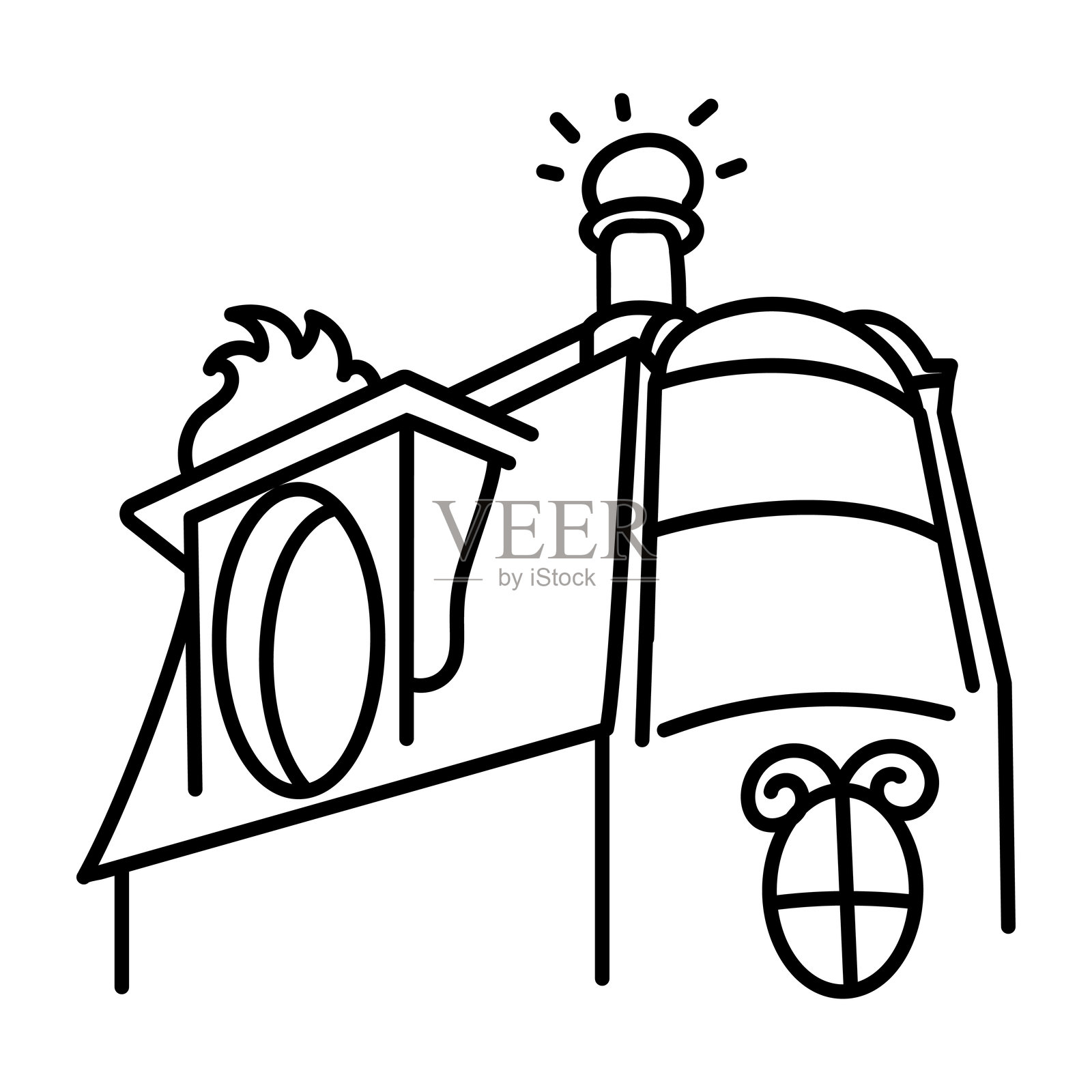 路易斯馆图标，涂鸦风格插画图片素材