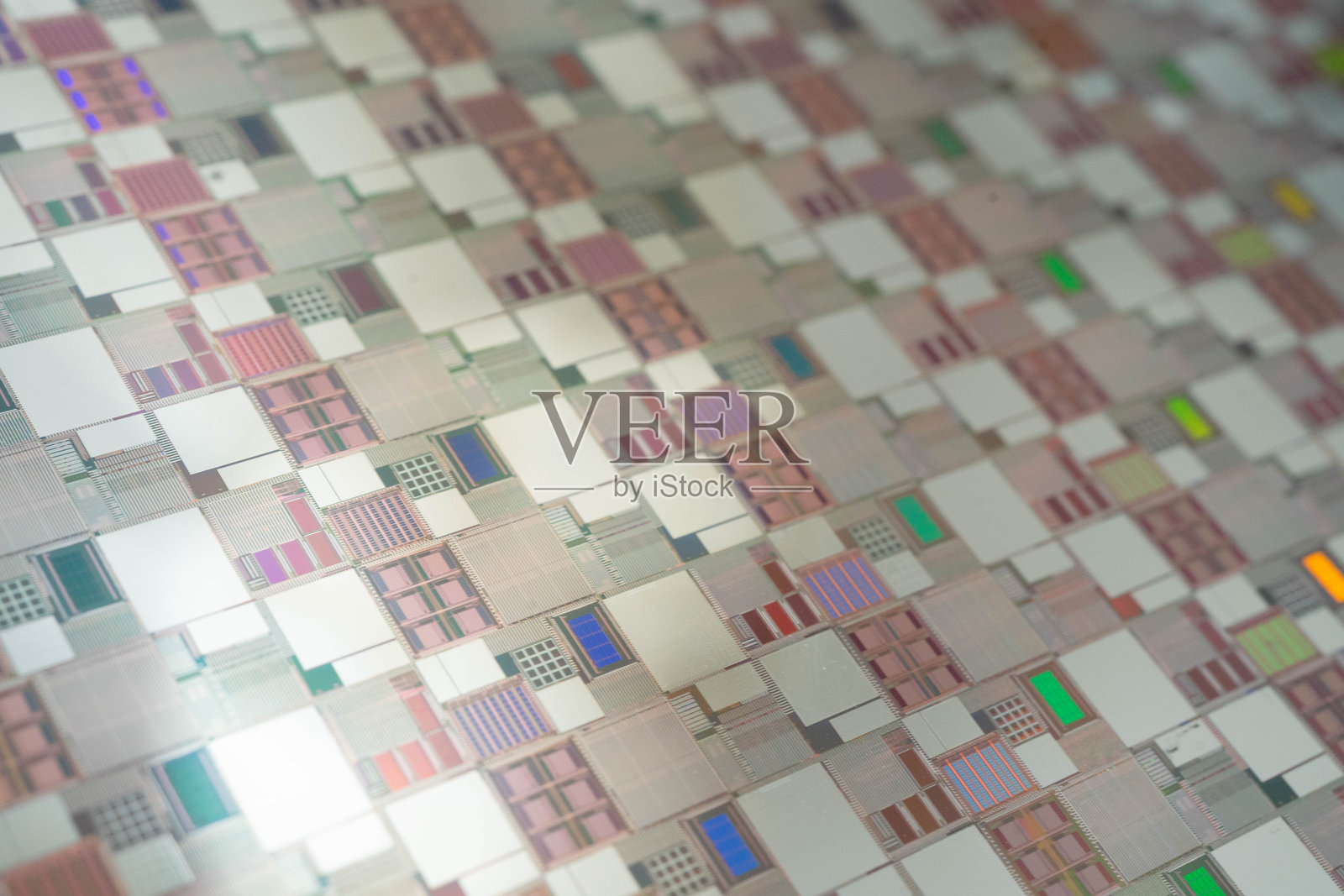 用于制造集成电路半导体的硅晶圆。照片摄影图片