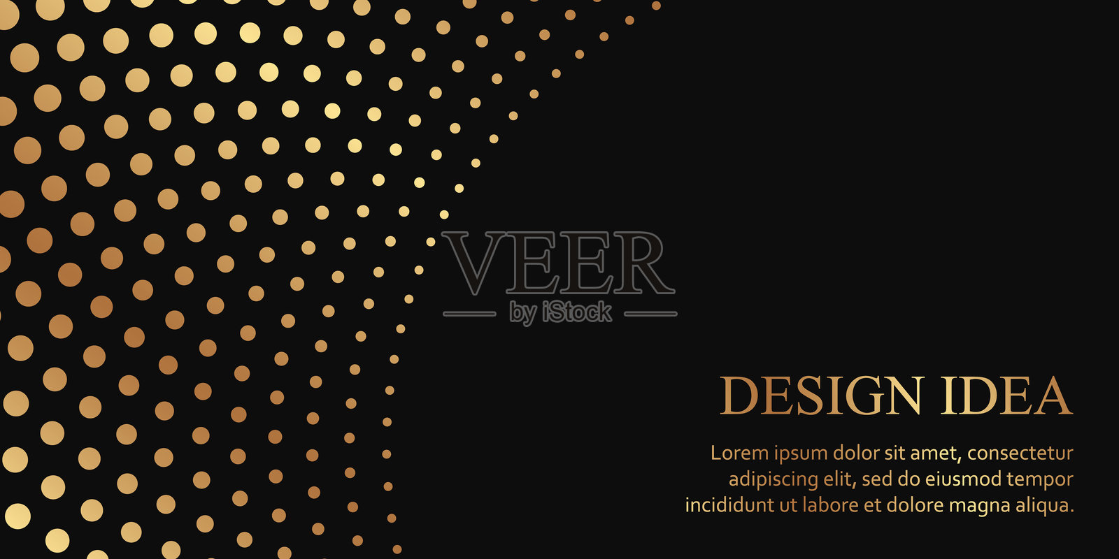 黑色背景或顶部带有金色几何艺术。插画图片素材