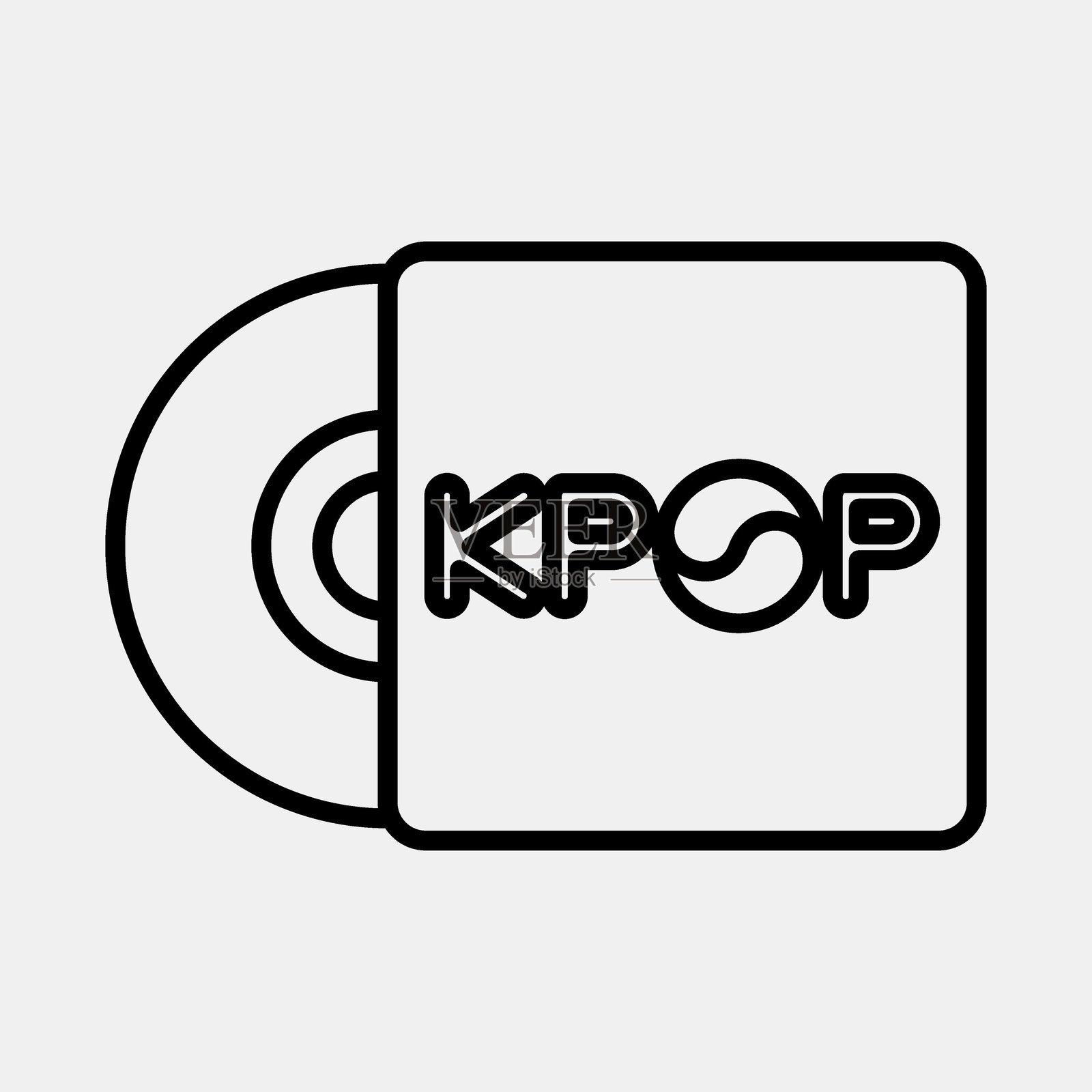 韩国流行音乐图标。韩国元素。线条风格的图标。适合印刷、海报、标志、广告、信息图等。插画图片素材