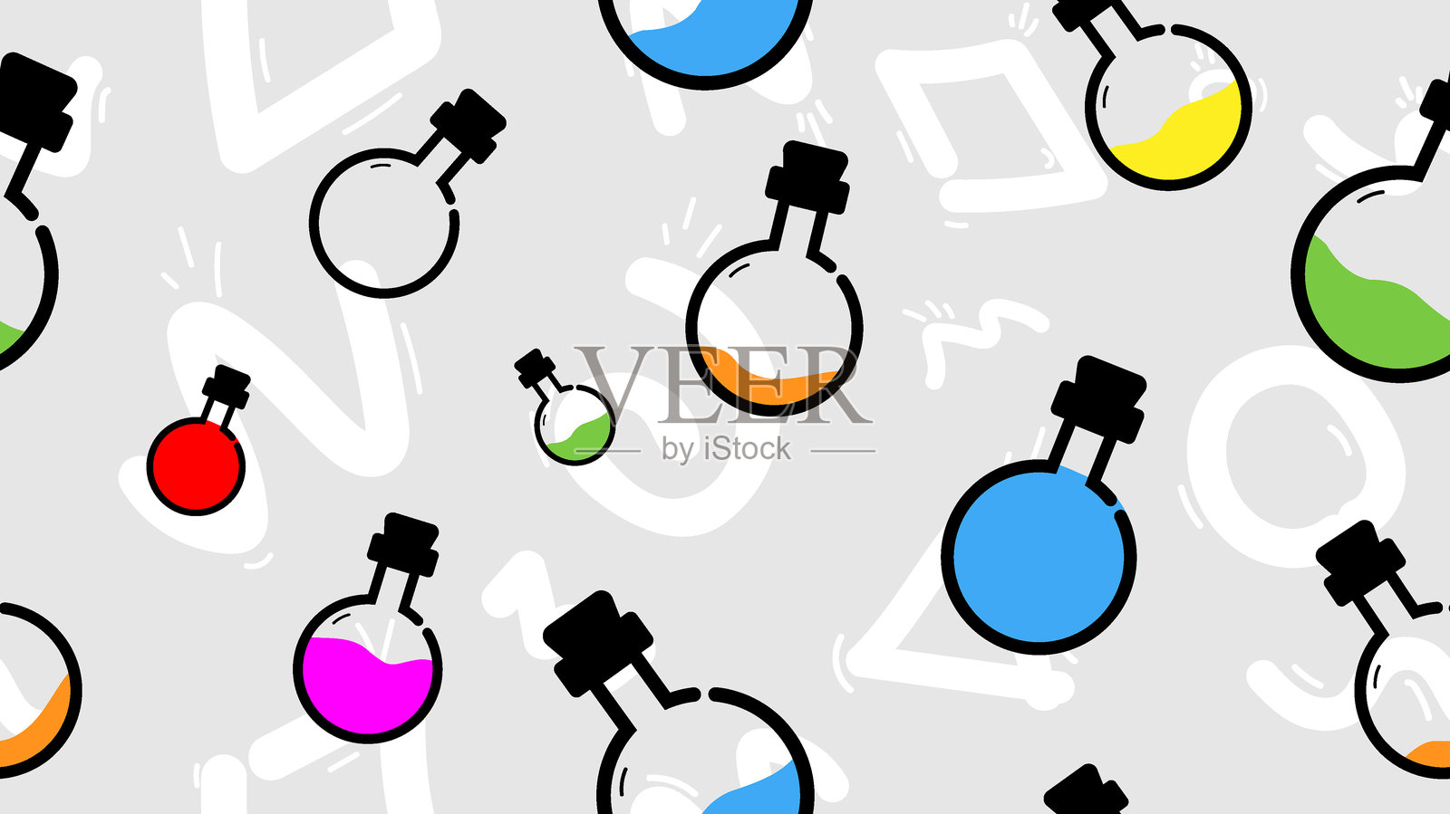 矢量插图。学校图案设计。用于纹理、背景、壁纸、海报、横幅、专辑封面设计。插画图片素材