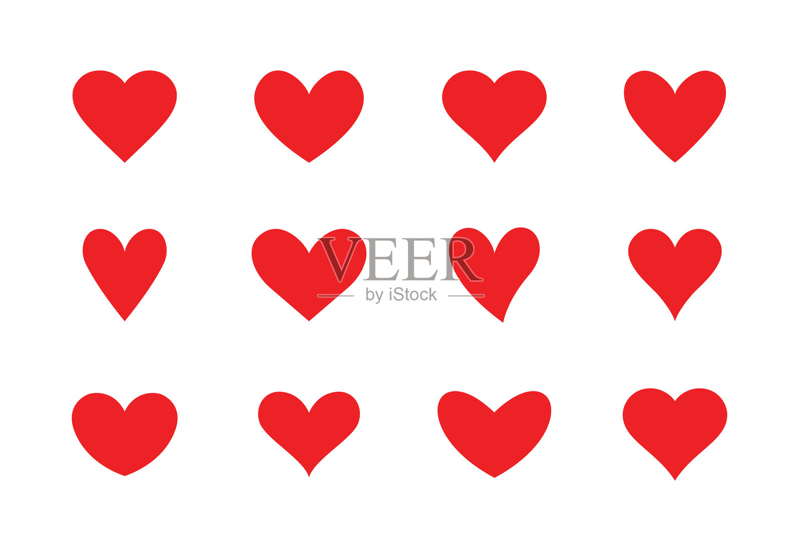 爱心形状图标插画图片素材