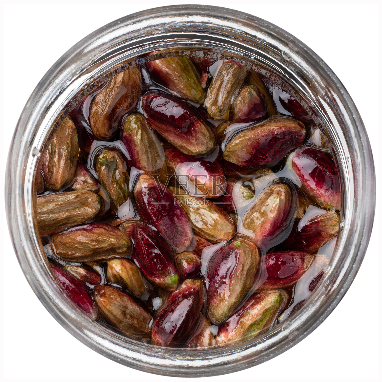 蜜饯开心果，俯视图照片摄影图片