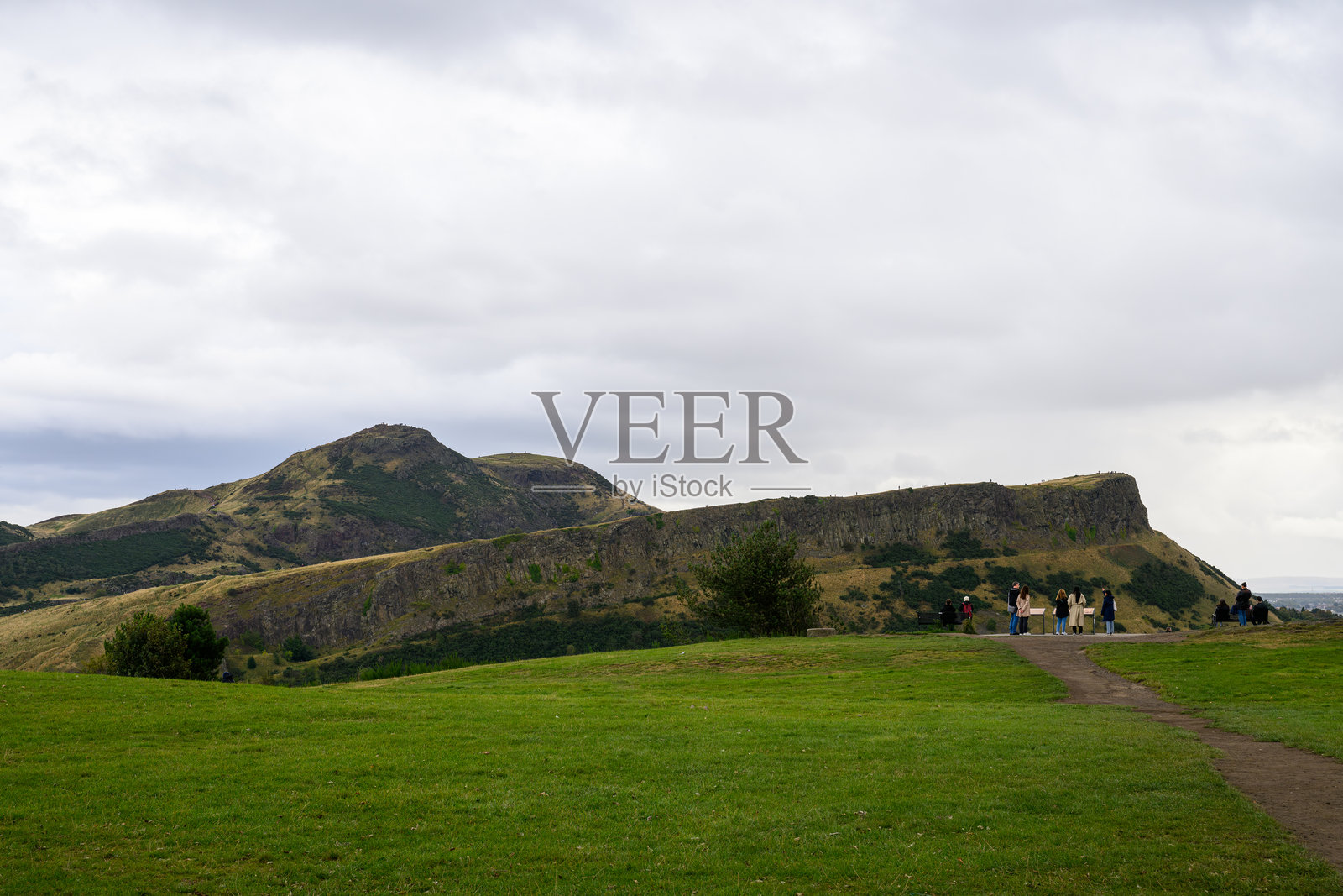 苏格兰爱丁堡的标志性地标亚瑟王座照片摄影图片