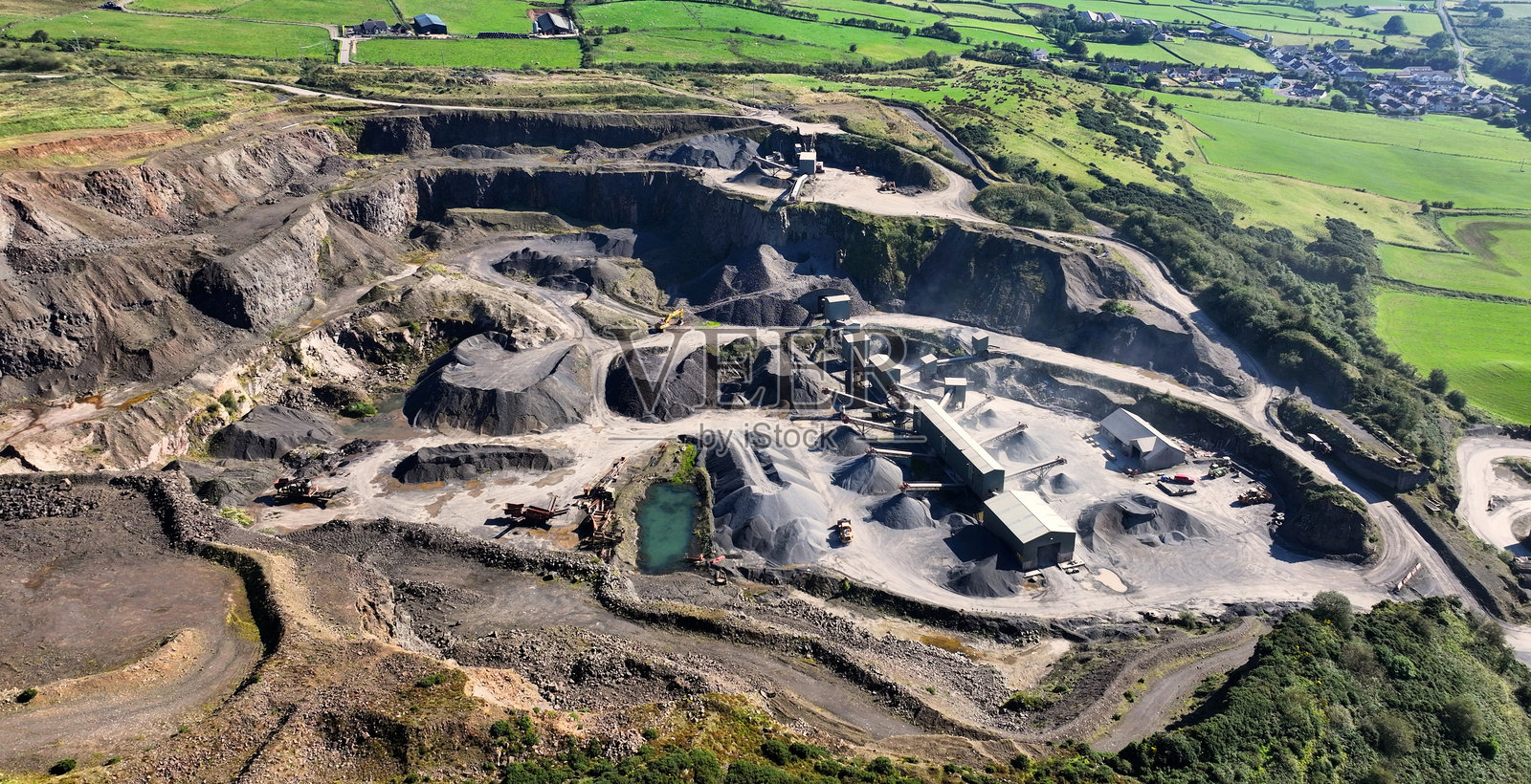 北爱尔兰安trim郡Corkey采石场P Keenan Road的鸟瞰图照片摄影图片